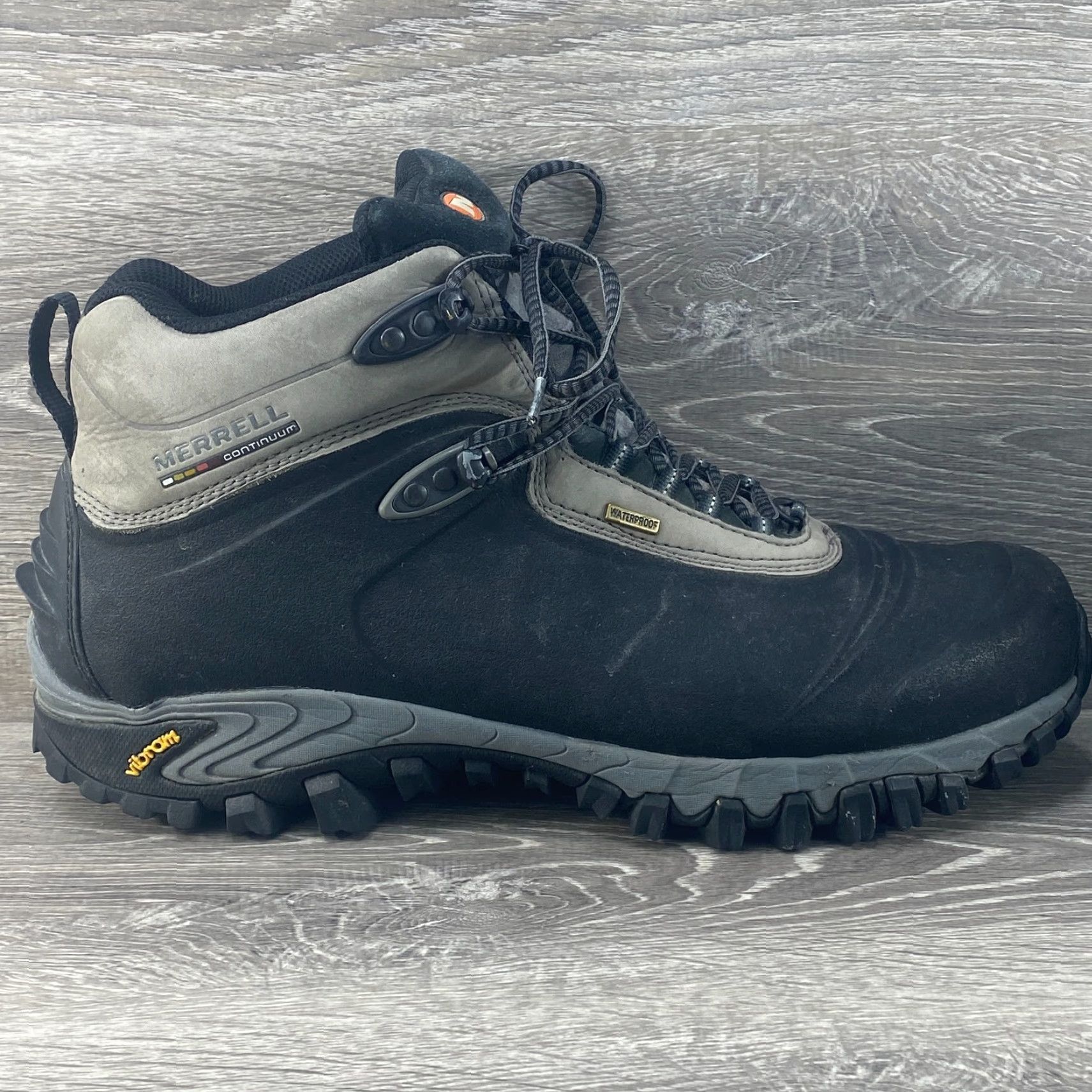 Merrell Merrell Mens 14 Boots Waterproof Continuum Opti Warm Winter Hiking Vibram Sole 200 G Insulation Black Gray Size US 13 / EU 46 - 2 Thumbnail