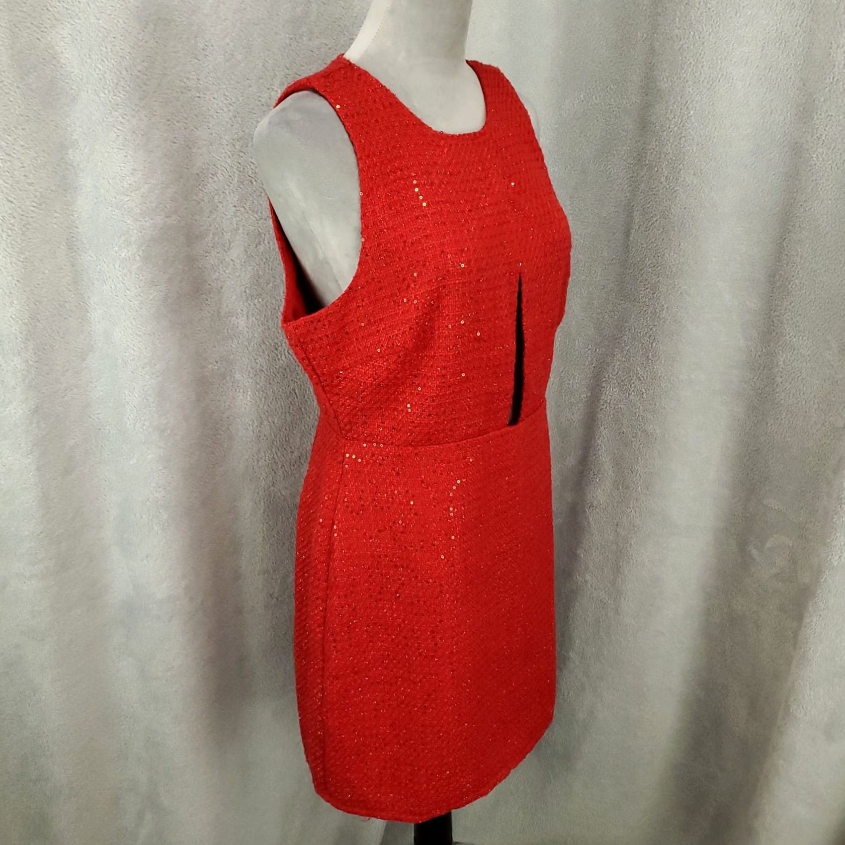 Vintage VINTAGE? New Le Lis Collection Dress Womens L Red Sparkle Sequin Mini Back Zip Lined Size L / US 10 / IT 46 - 2 Thumbnail