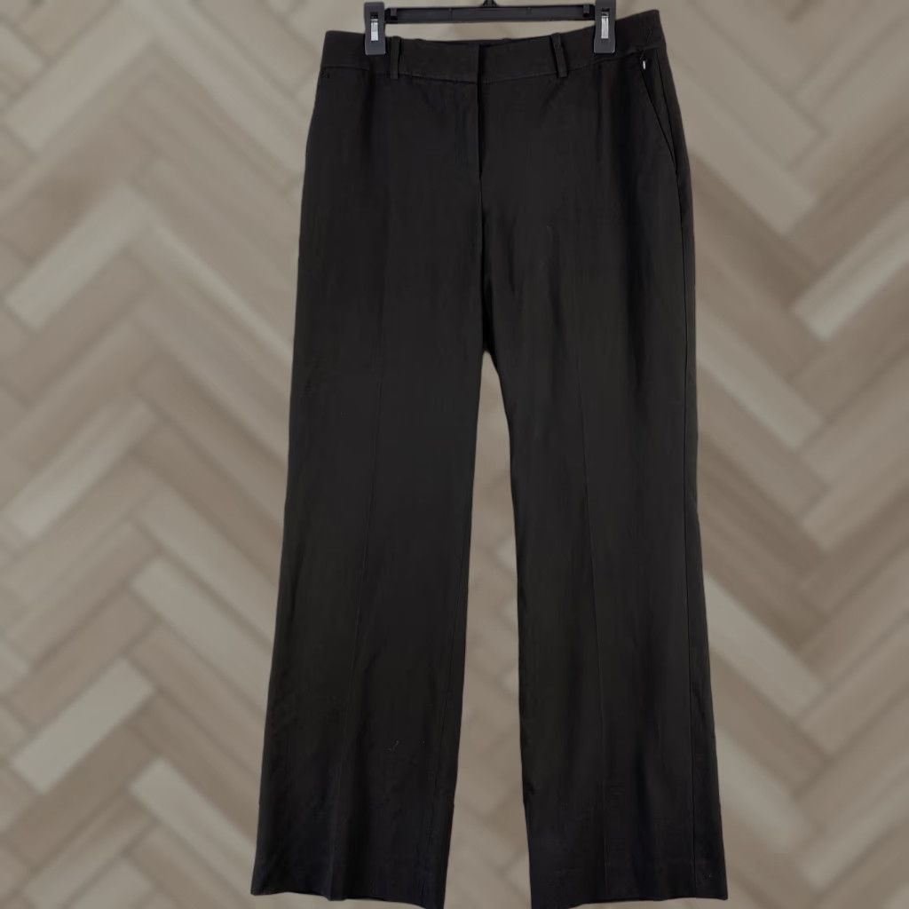 Ann Taylor Ann Taylor Dress Pants Women's Size 8 Black Mid-Rise Straight Leg Regular Fit Size 30" / US 8 / IT 44 - 1 Thumbnail