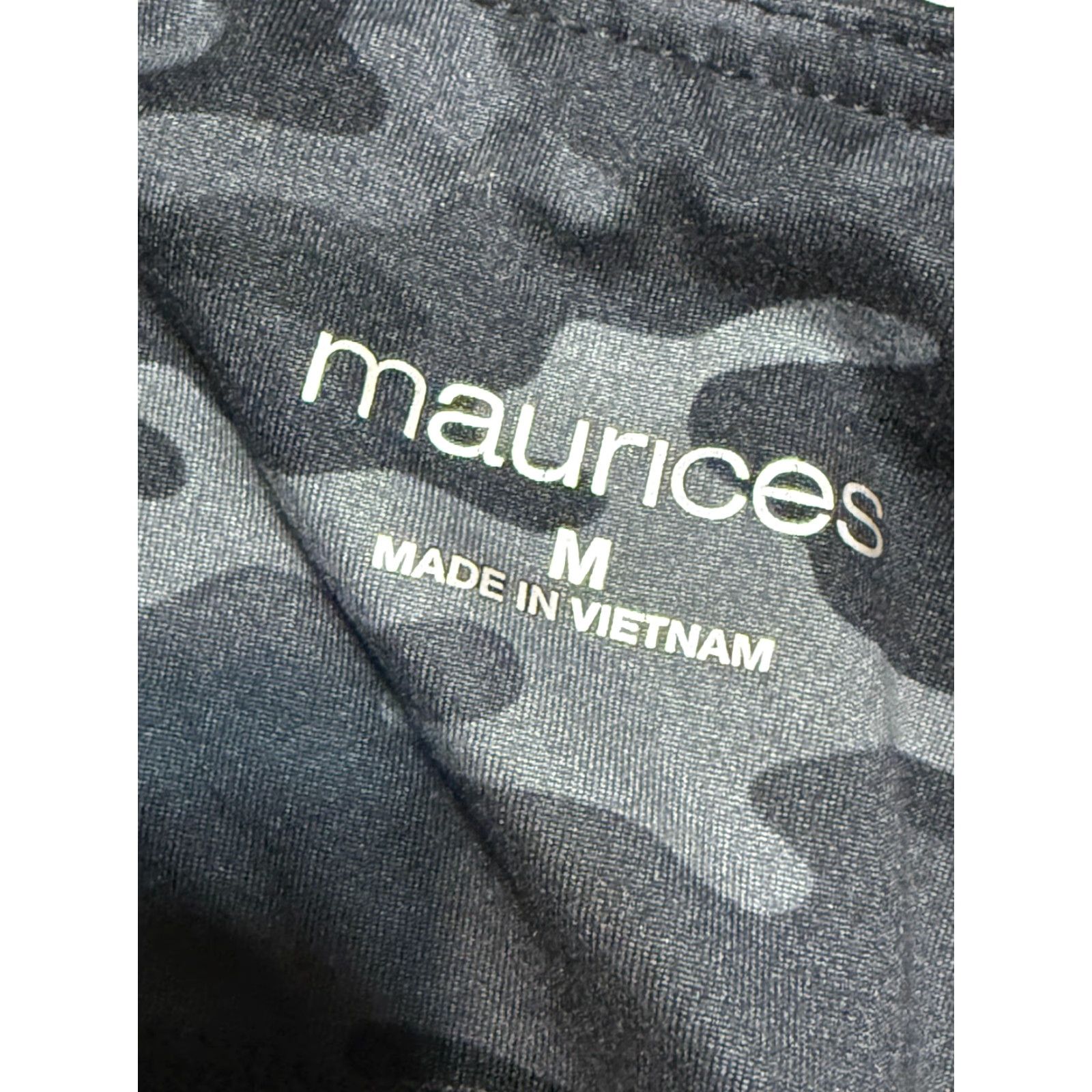 Vintage Maurices Leggings Women's Medium Black Gray Camouflage High Rise Stretch Size 32" / US 10 / IT 46 - 4 Thumbnail