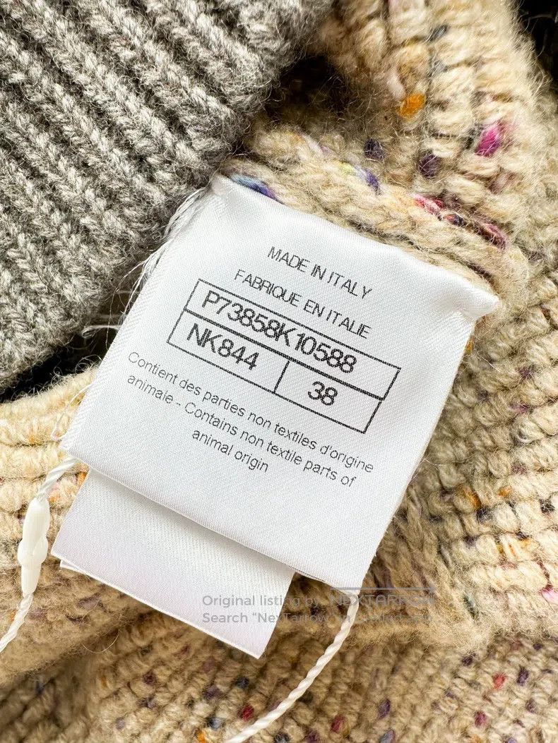 Chanel Chanel 22K khaki floral knitted round-neck long-sleeved ca Size XS / US 0-2 / IT 36-38 - 6 Thumbnail