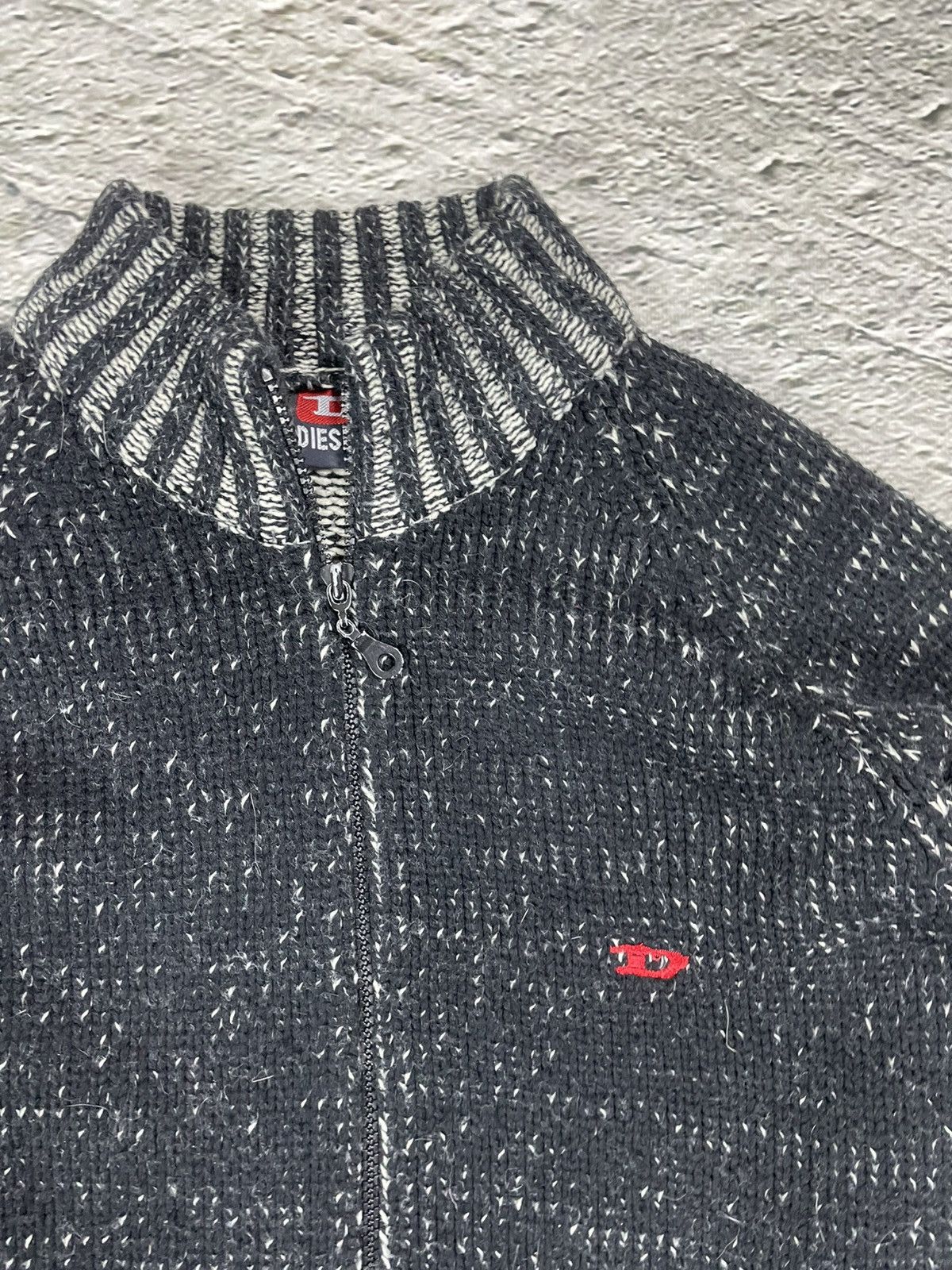 Diesel Diesel zip sweater black vintage black white grey Size US XL / EU 56 / 4 - 2 Thumbnail