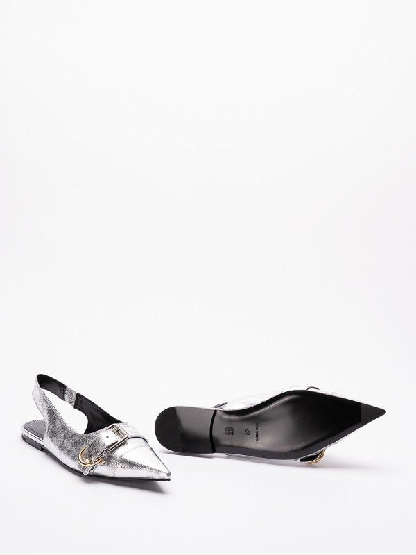 Givenchy o1w1db10525 Voyou Slingback Flat Pumps in Silver Size US 8 / IT 38 - 4 Thumbnail
