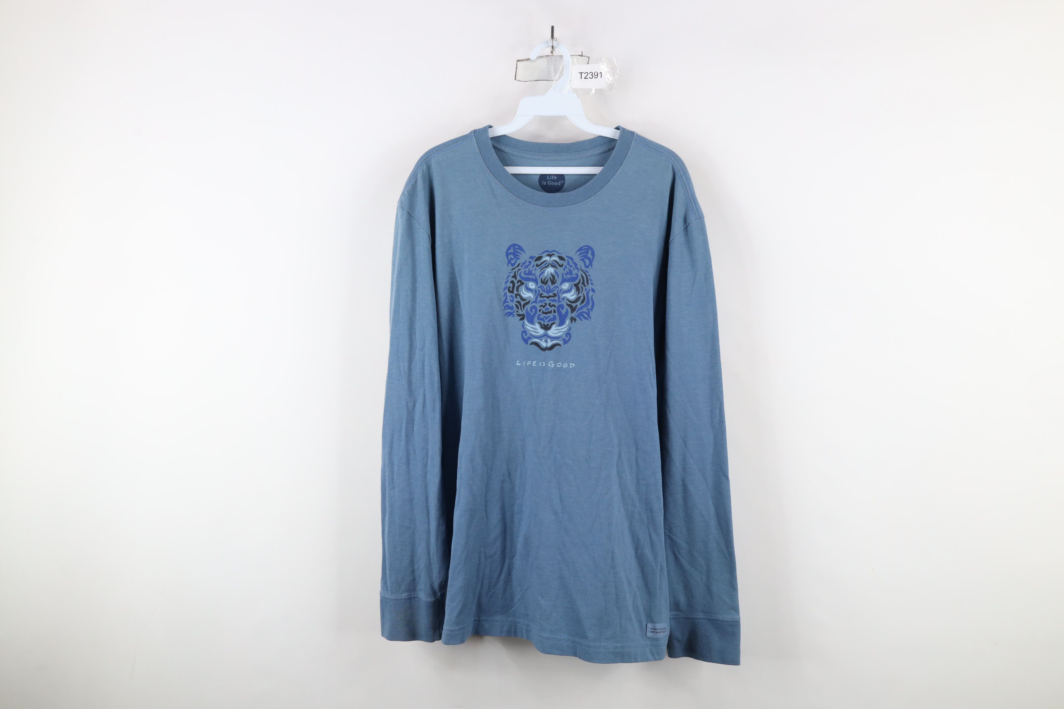 Life is Good × Vintage Life Is Good Tribal Tiger Knit Long Sleeve T-Shirt Blue Size US L / EU 52-54 / 3 - 1 Thumbnail