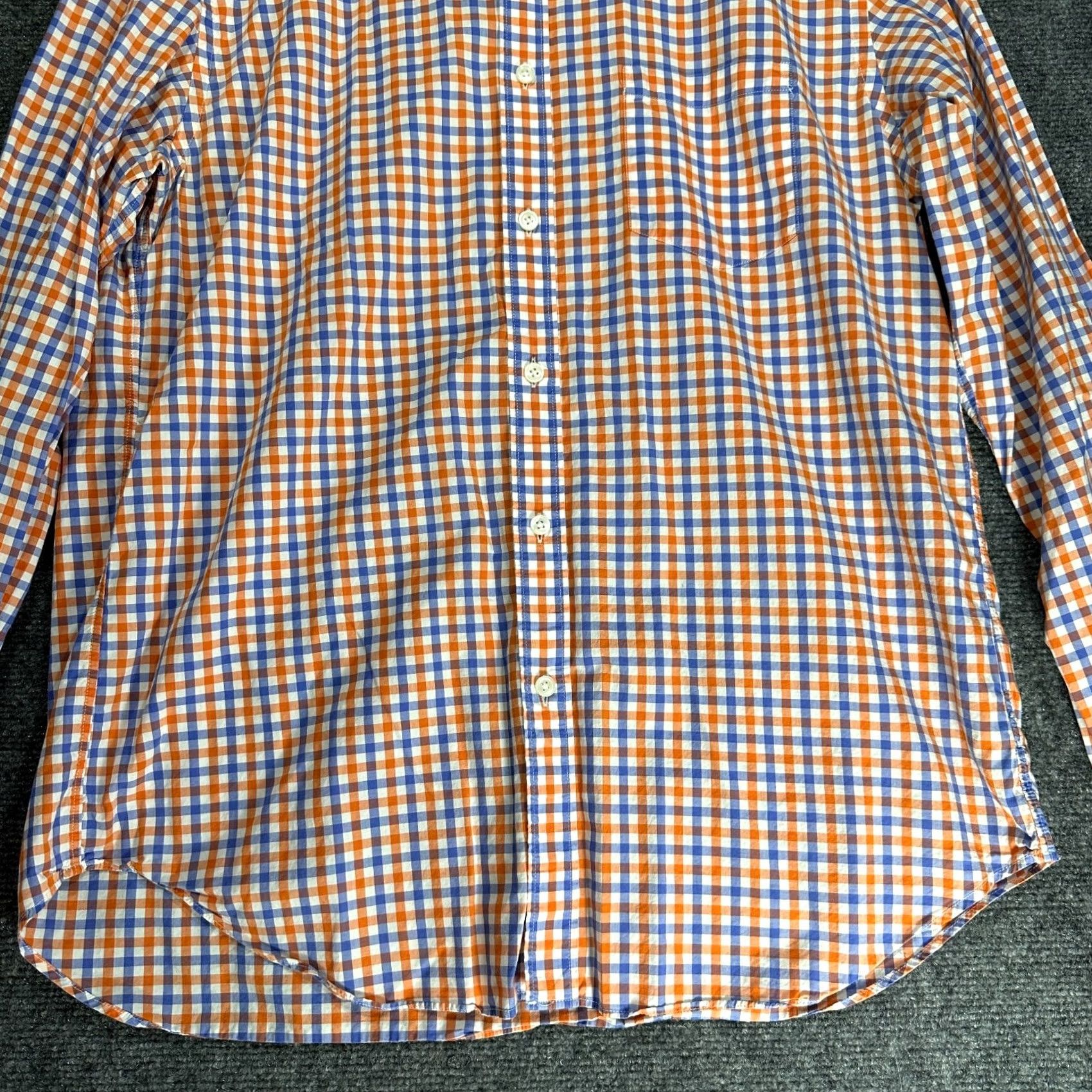 J.Crew J.CREW Shirt Mens L Lightweight Cotton Orange Blue Check Button-Down Size US L / EU 52-54 / 3 - 2 Thumbnail