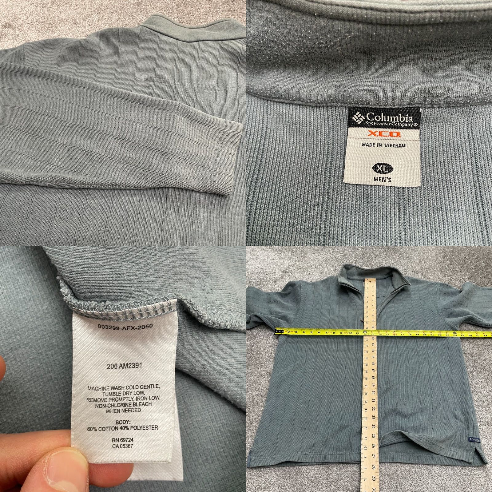 Vintage Columbia Sweater Mens XL Gray X.C.O 1/4 Zip Pullover Mock Neck Casual Outdoor Size US XL / EU 56 / 4 - 8 Thumbnail