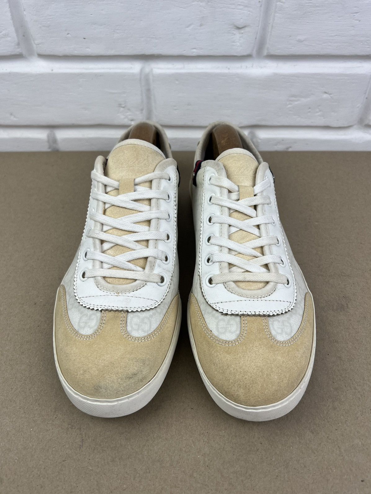 Gucci GUCCI Sneakers Suede Shoes GG Monogram Supreme Canvas White Size US 7.5 / EU 40-41 - 5 Thumbnail