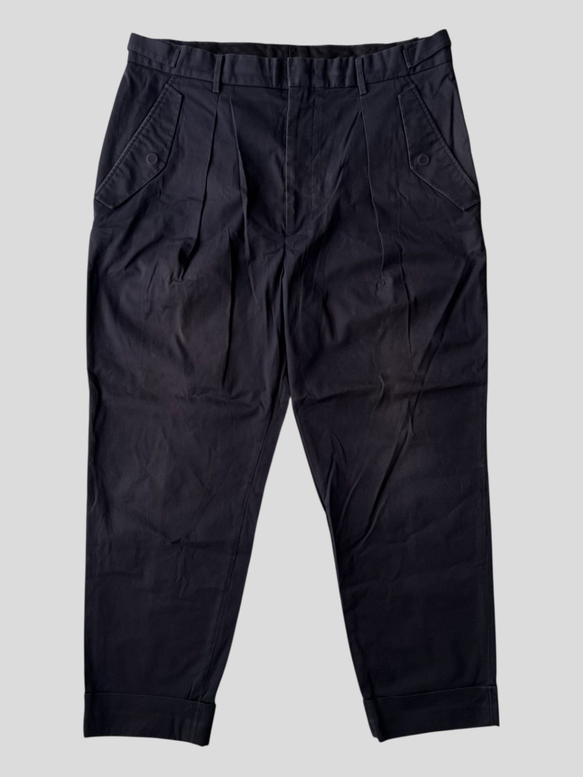 Juun.J Juun.J Side Adjuster Gentlemen Gabardine Navy Ankle Pants Size US 34 / EU 50 - 1 Thumbnail