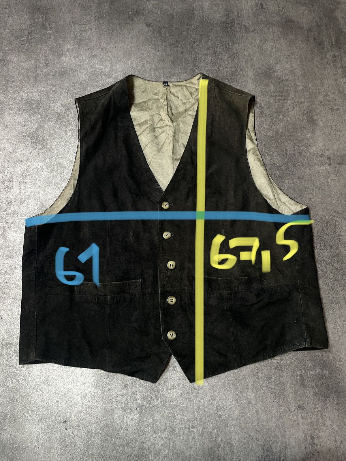 Vintage 🔥Offer🔥Vintage 90s Genuine Real Leather Vest Rare Boxy Fit Size US M / EU 48-50 / 2 - 11 Thumbnail