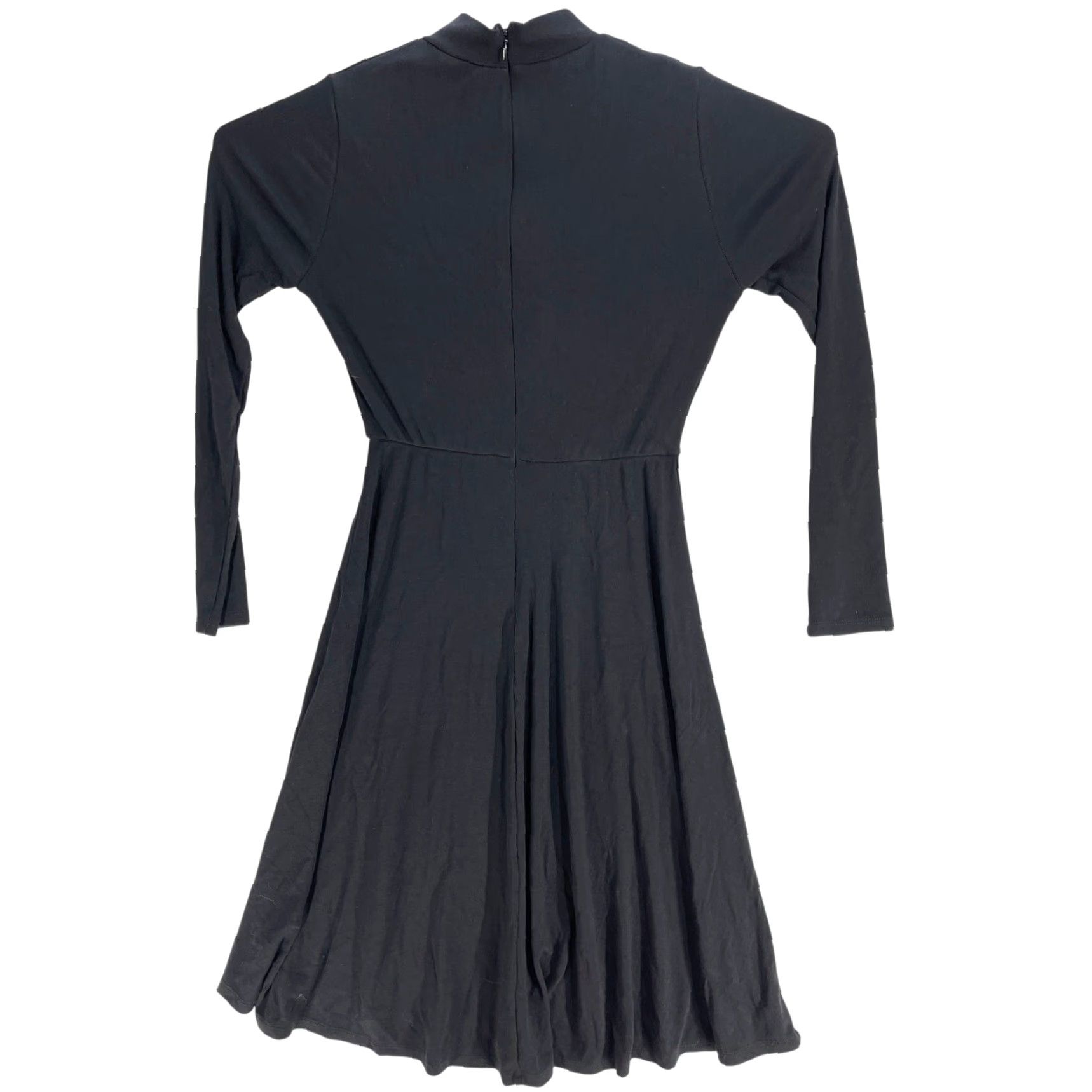 Lulus Lulus Midi Dress S Black Long Sleeve Mock Neck A-Line Office Casual Demure Minimalist Classic Womens Size S / US 4 / IT 40 - 3 Thumbnail