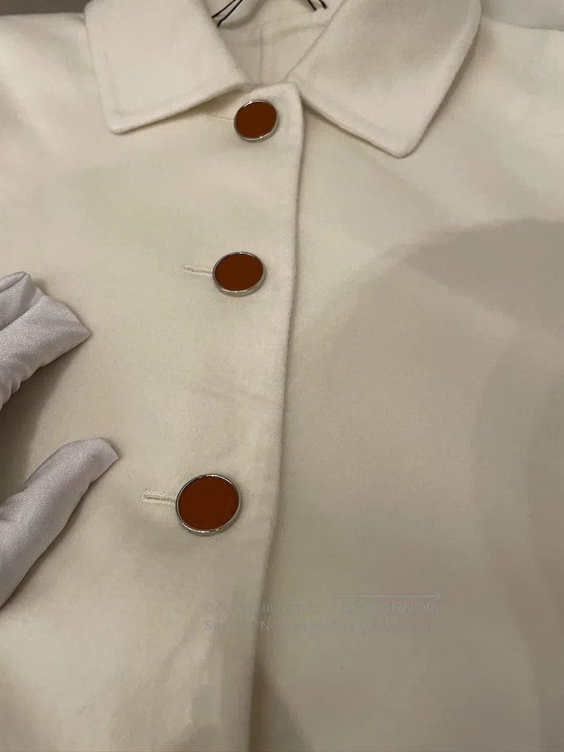 Hermes Hermes White cashmere coat Size XS / US 0-2 / IT 36-38 - 8 Thumbnail