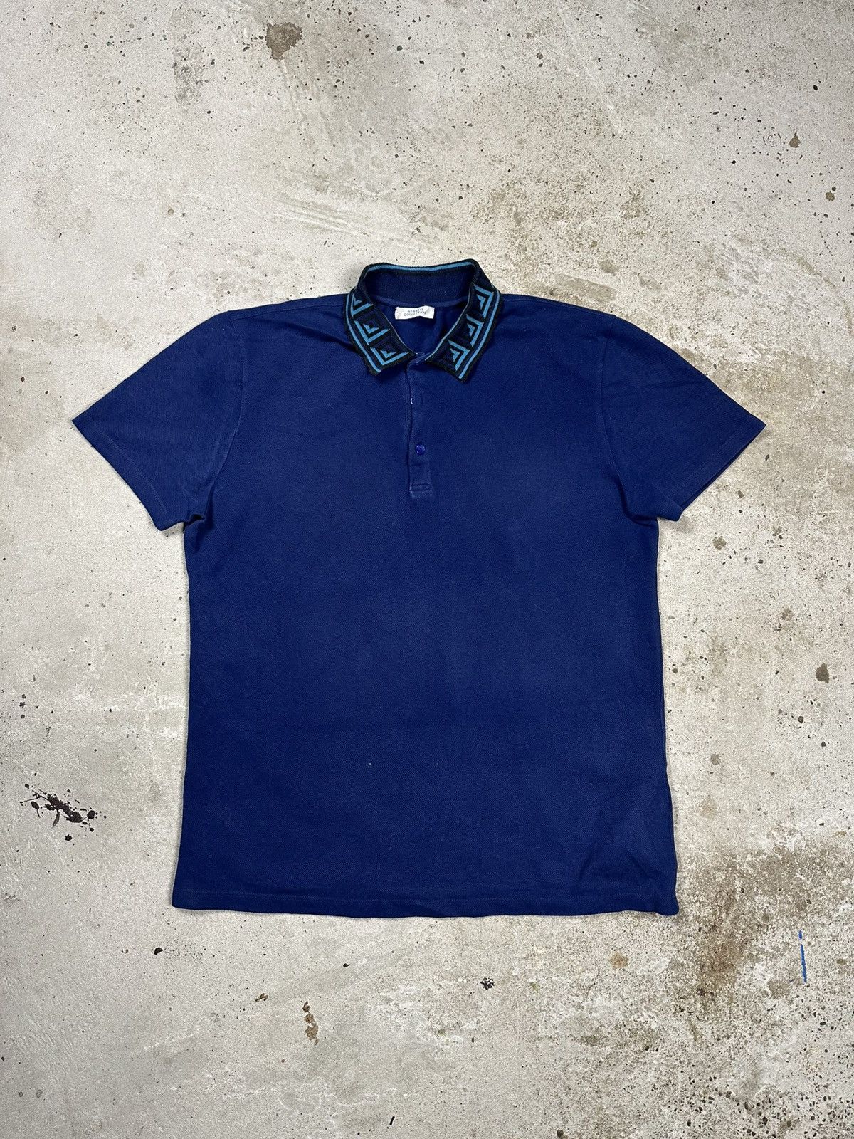 Versace Versace Collection Blue Navy Polo T Shirt Tee Size US XL / EU 56 / 4 - 1 Thumbnail