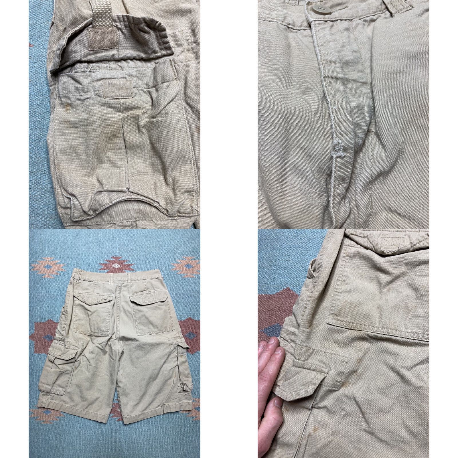 Vintage VINTAGE Utility Cargo Shorts Men 29 Beige Grunge Distressed Baggy Skater Y2K Cargo Shorts Mens Size US 29 - 8 Thumbnail