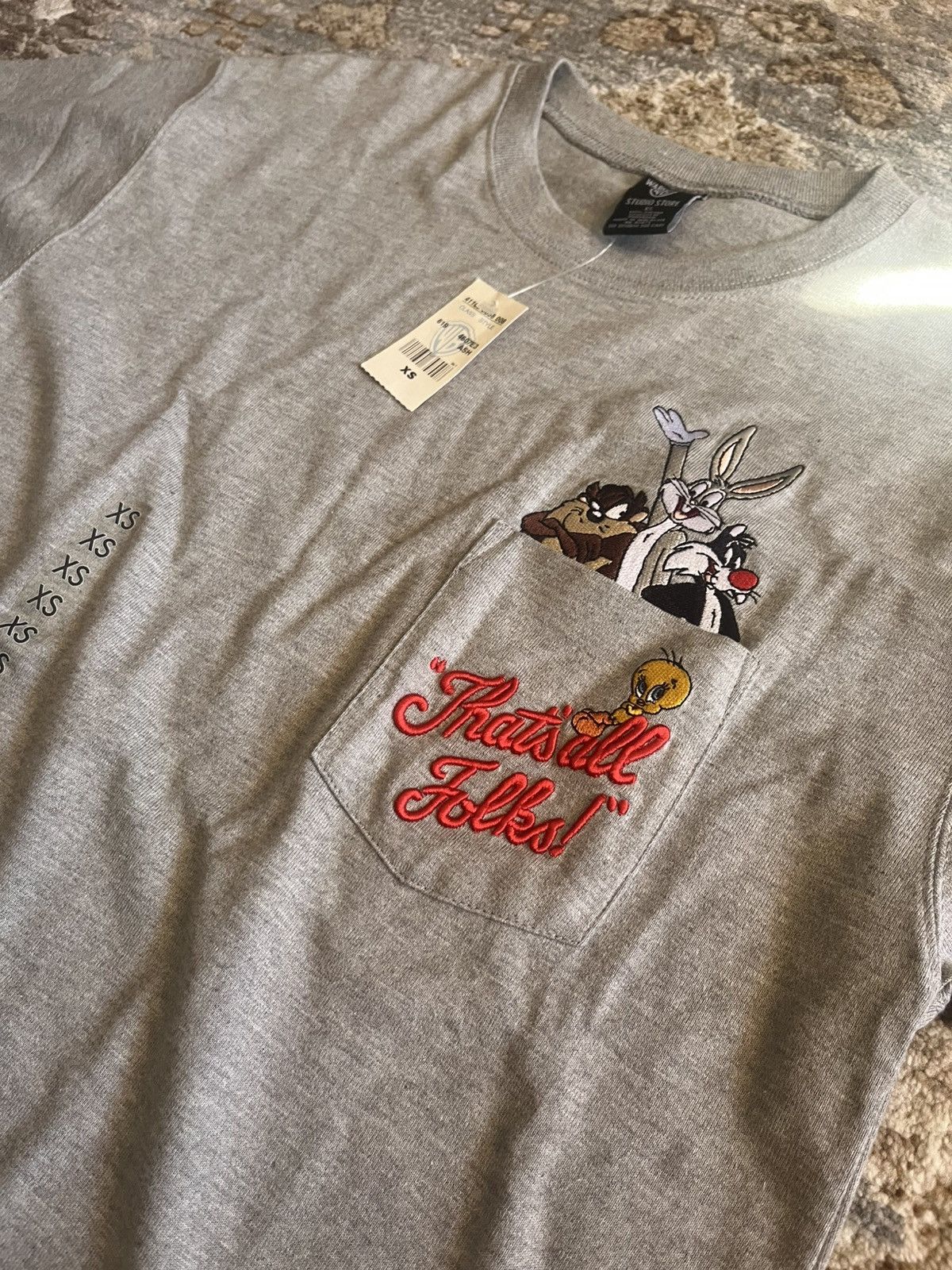 Warner Bros VINTAGE BUGGS BUNNY THATS ALL FOLKS WARNER BROS TEE Size US XS / EU 42 / 0 - 2 Thumbnail