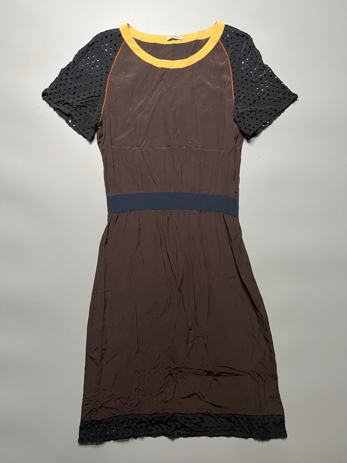 Miu Miu Miu miu Silk Multi Coloured Cut Work Dress Size XS / US 0-2 / IT 36-38 - 1 Thumbnail