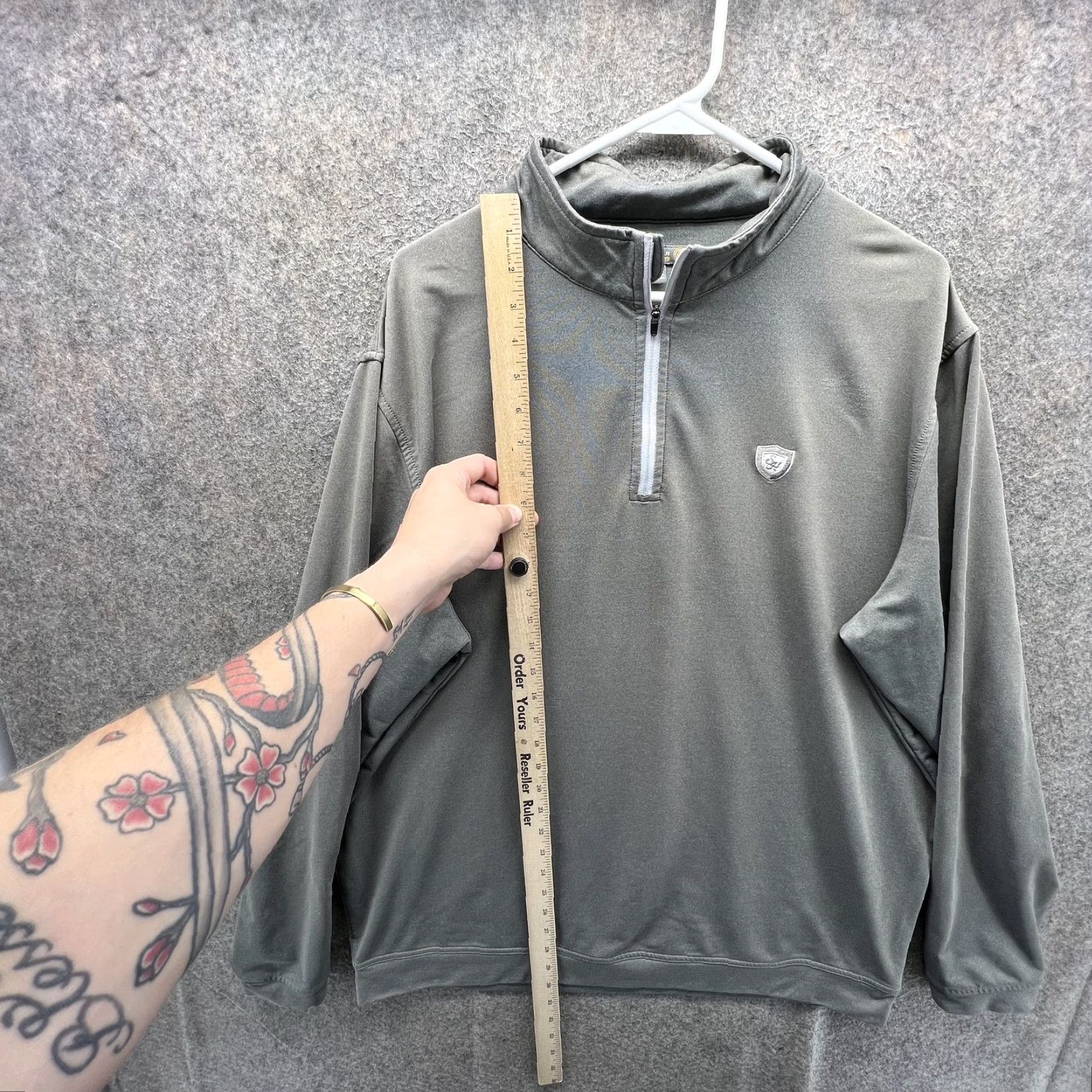 Peter Millar Peter Millar Pullover Mens 2XL Gray Wicking 1/4 Zip Golf Stretch Performance Top Size US XXL / EU 58 / 5 - 5 Thumbnail