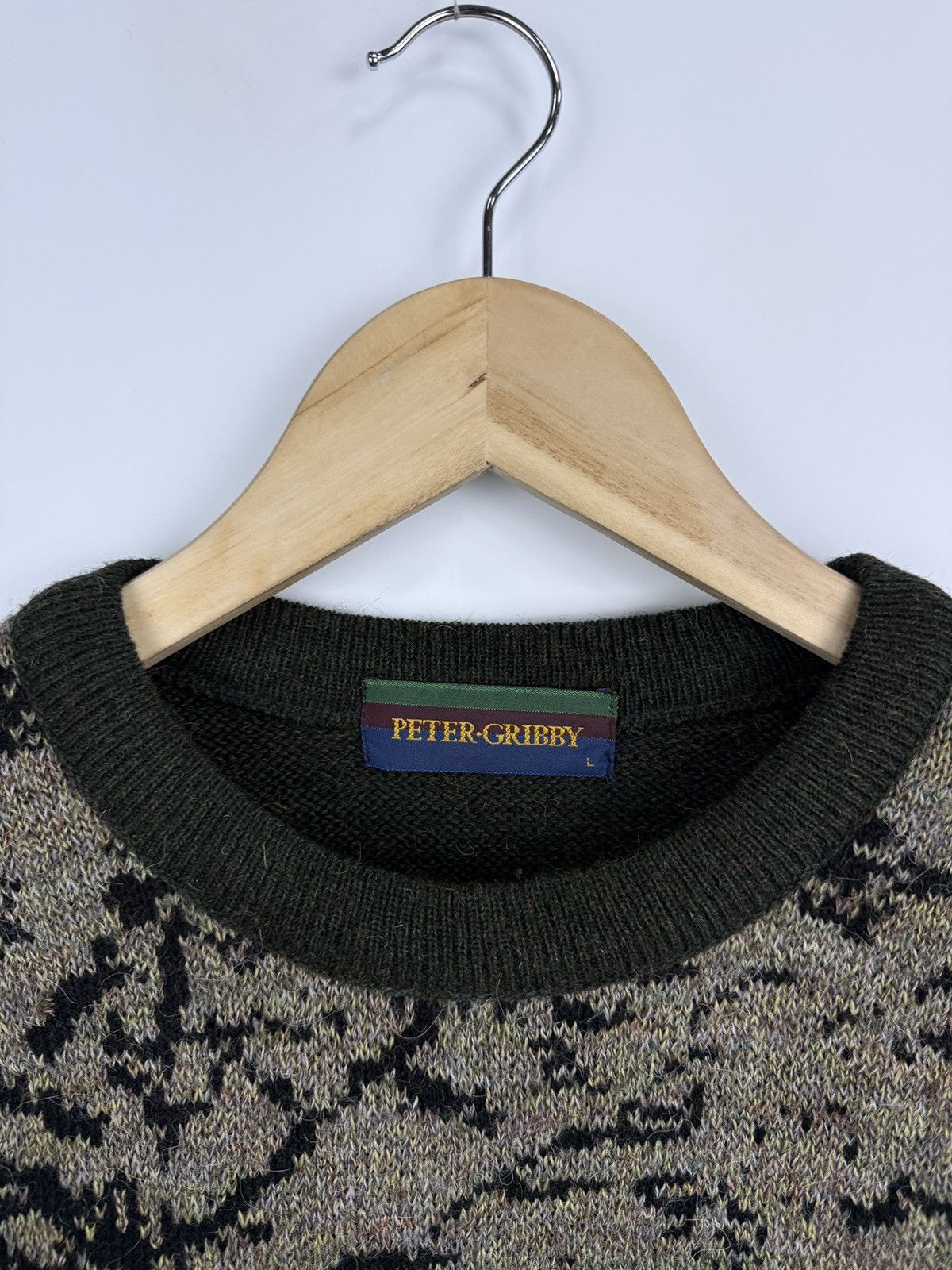Carlo Colucci 🇬🇧 Vintage 90s Peter Gribby Hunting Sweater Retro Rare Size US L / EU 52-54 / 3 - 5 Thumbnail
