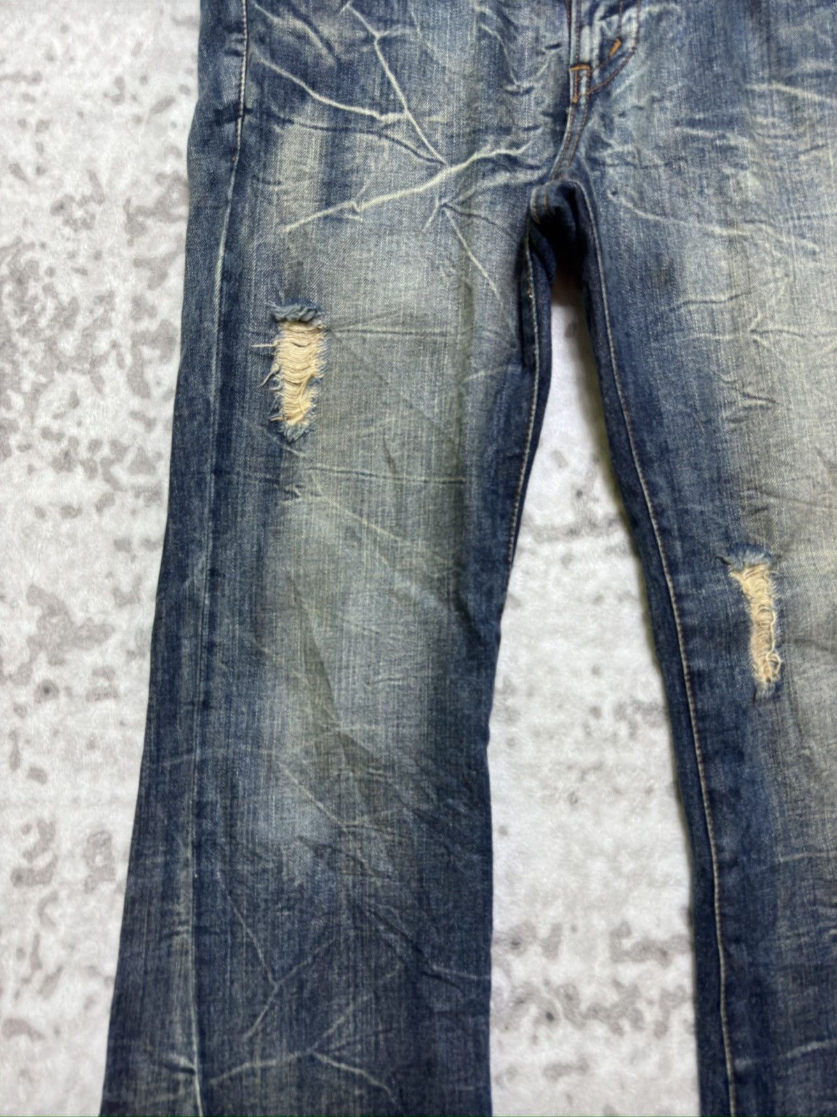 Hysteric Glamour K.U.I Japanese Distressed Flare Jeans Clawmark Archive Denim Size US 34 / EU 50 - 7 Thumbnail