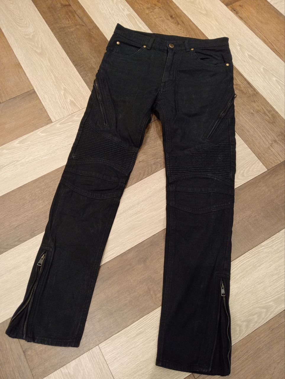 Japanese Brand JAPANESE 1 PIU 1 UGUALE 3 BIKER DENIM PANTS Size US 31 - 2 Thumbnail