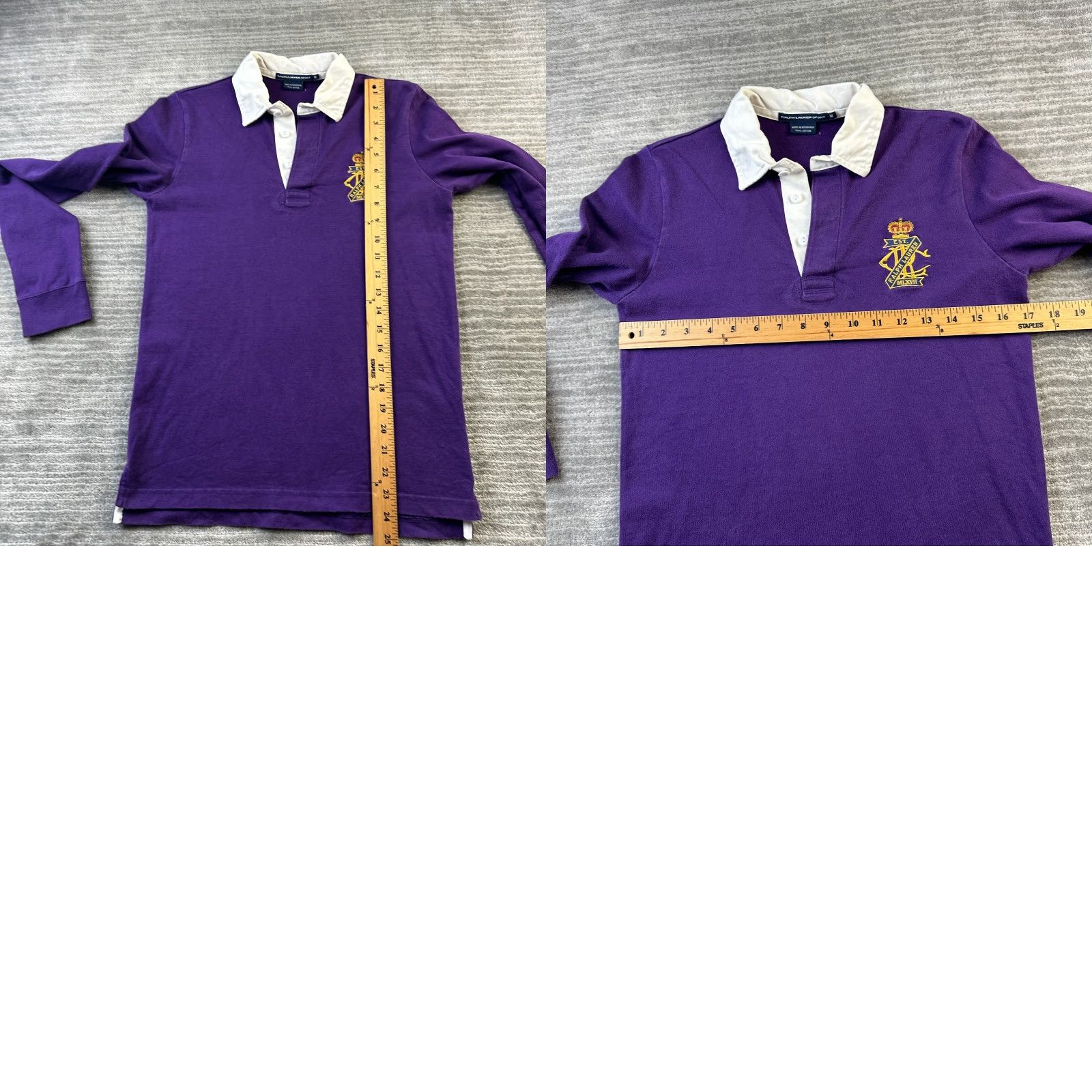 Polo Ralph Lauren VINTAGE Polo Ralph Lauren Shirt Womens Medium Purple Rugby Crest Y2K Preppy Size M / US 6-8 / IT 42-44 - 8 Thumbnail