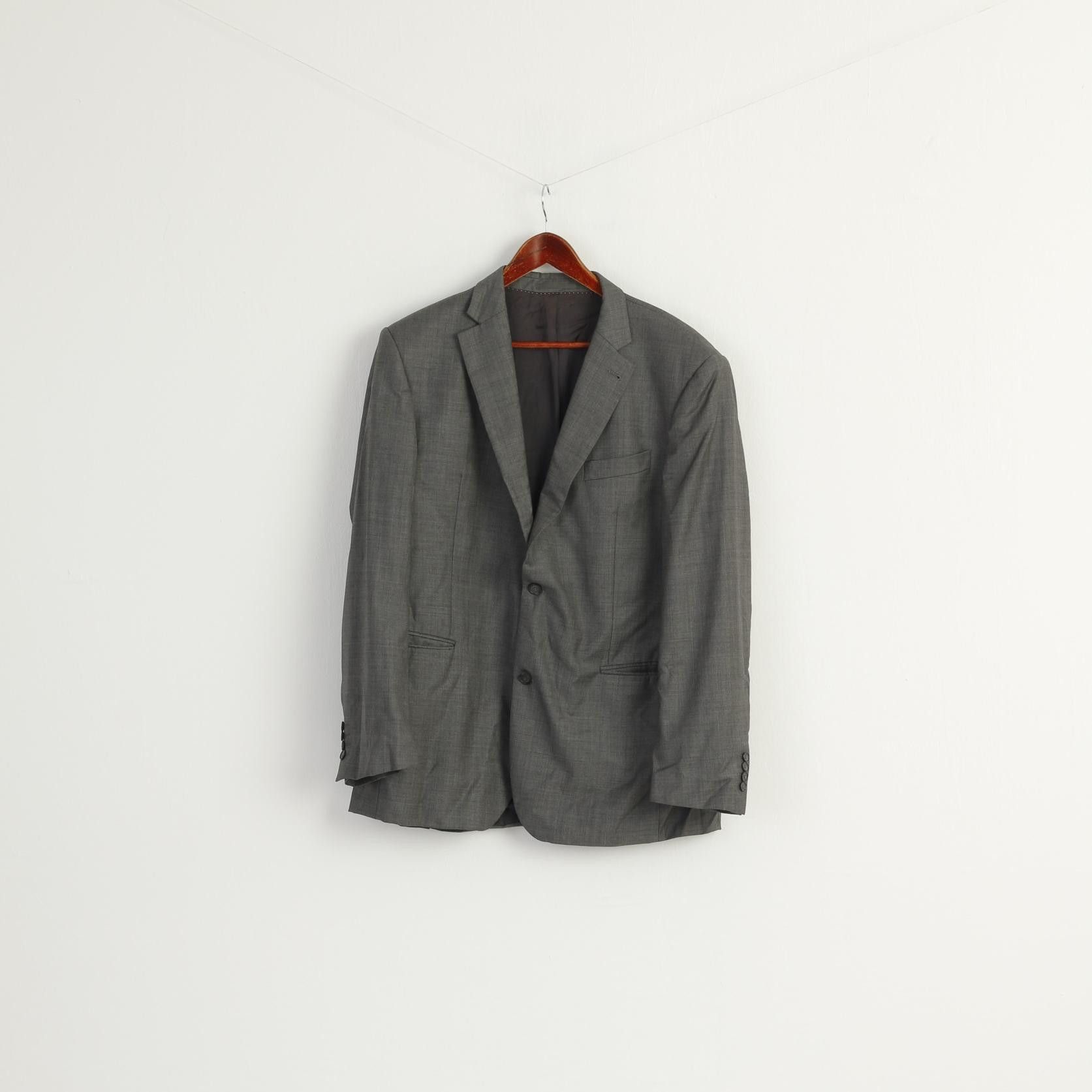 Vintage Carl Gross Men 54 44 Blazer Grey Loro Piana 1014 Size 44R - 2 Thumbnail