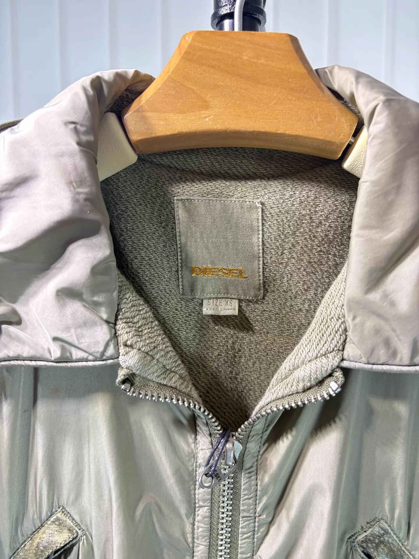 Diesel Diesel 00s Deformed Flight Bomber Jacket Pigskin Paneled Size US XS / EU 42 / 0 - 5 Thumbnail