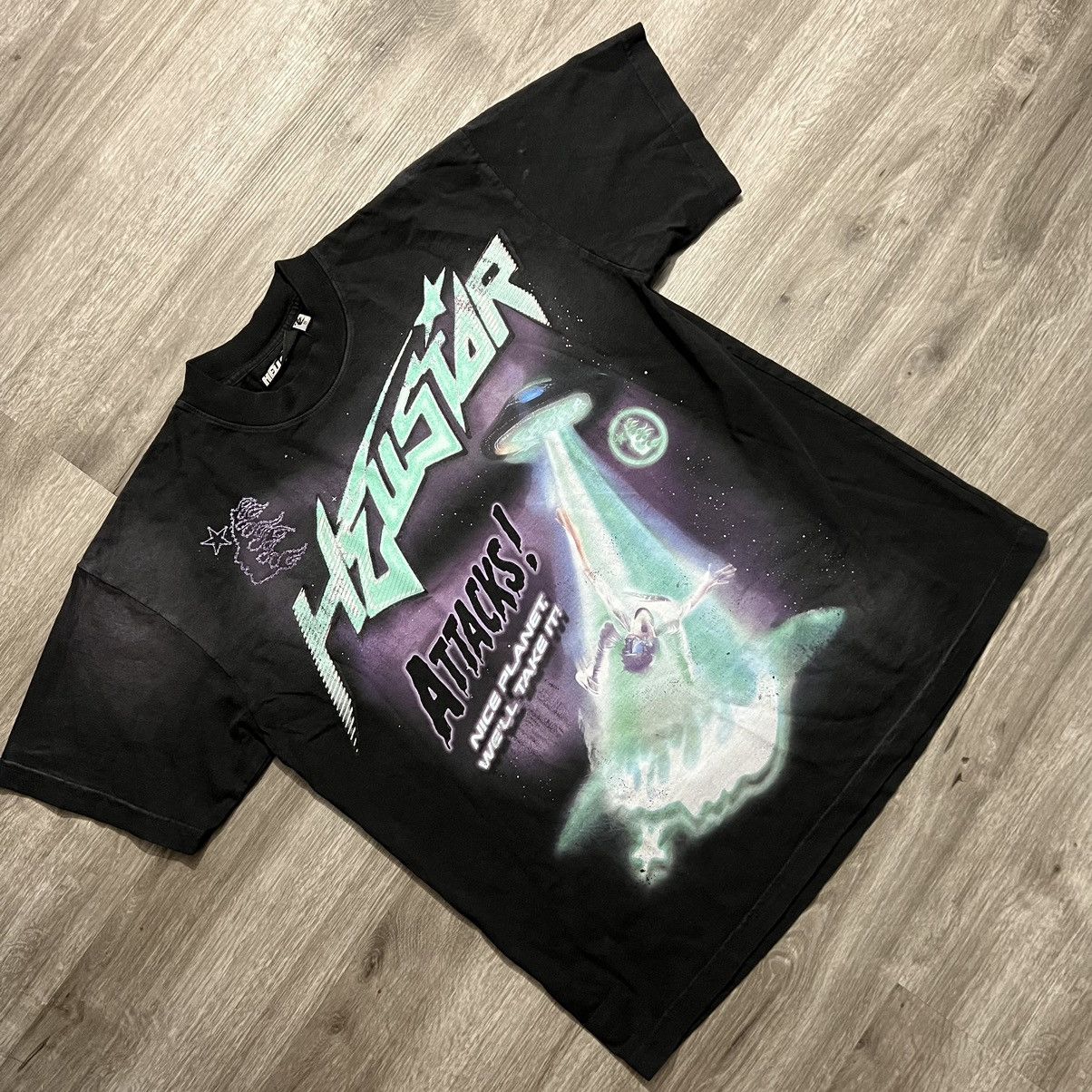 image of Hellstar Attacks T-Shirt in Black, Men's (Size Medium)