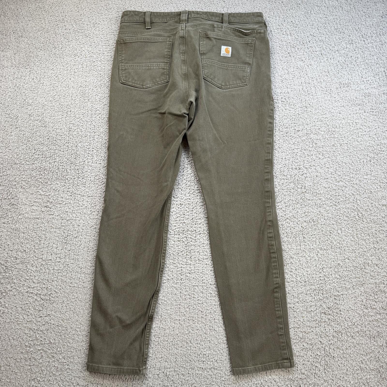 Carhartt Carhartt Womens 10 Green Slim Fit Stretch Utility Work Pants Size 32" / US 10 / IT 46 - 2 Thumbnail