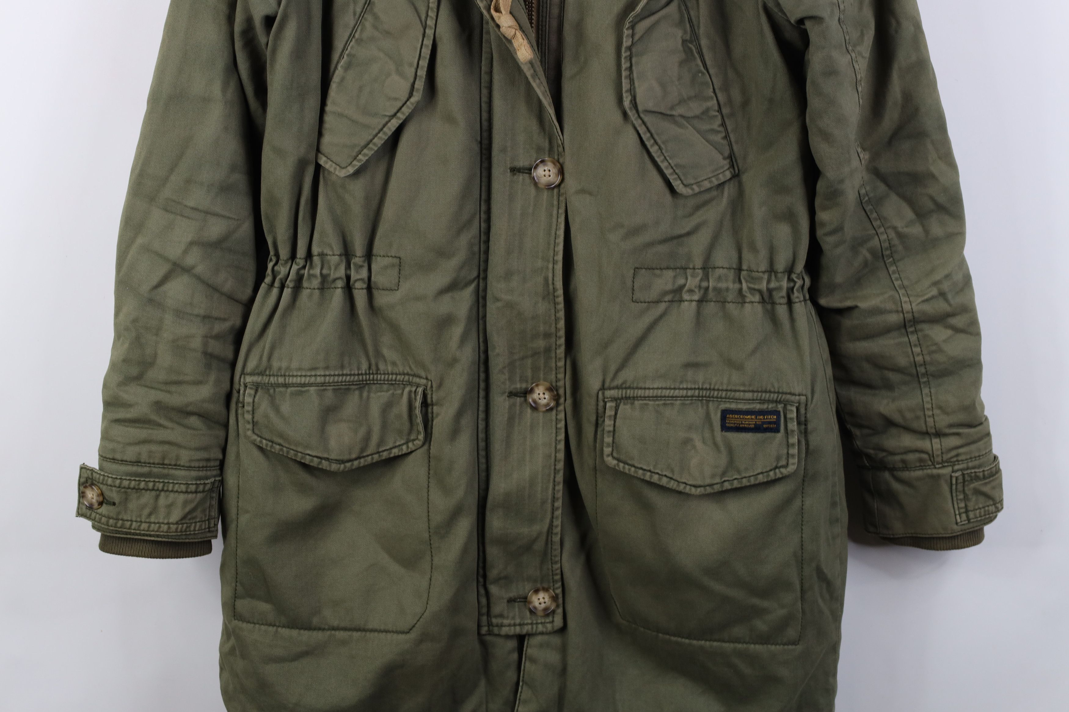 Abercrombie & Fitch Vintage Y2K Abercrombie & Fitch Lined Military Parka Jacket Size S / US 4 / IT 40 - 3 Thumbnail