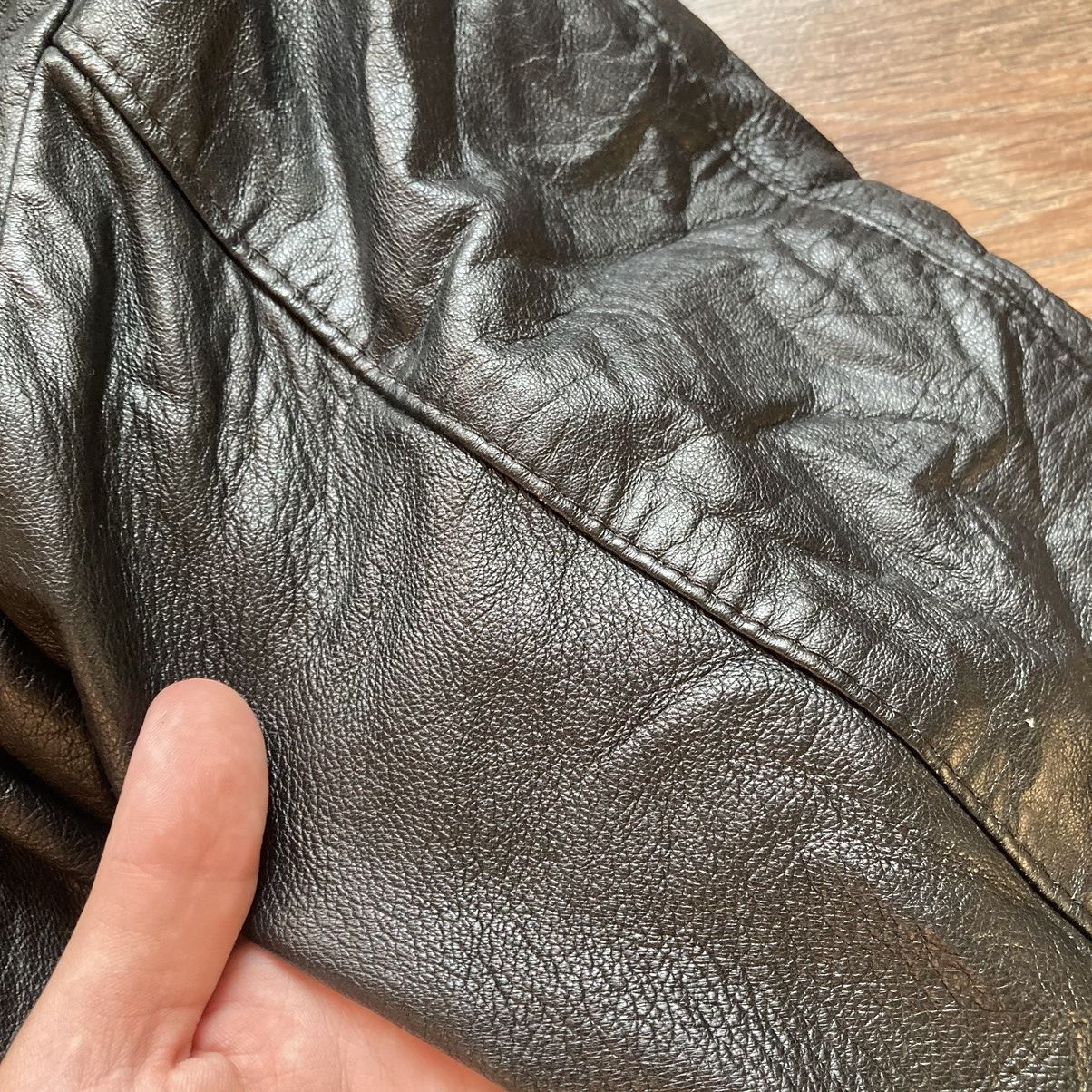 20471120 Vintage Italian Punk Leather Jacket 80’s Avant Garde Style Size S / US 4 / IT 40 - 12 Thumbnail