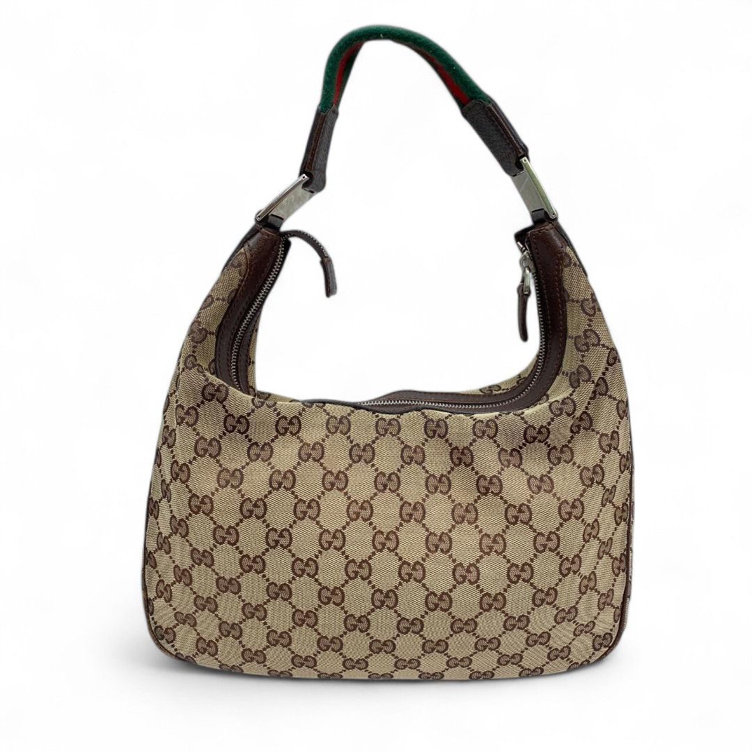 Gucci Gucci - Hobo Handbag Shoulder Bag Monogram Brown Leather GG Size ONE SIZE - 2 Thumbnail