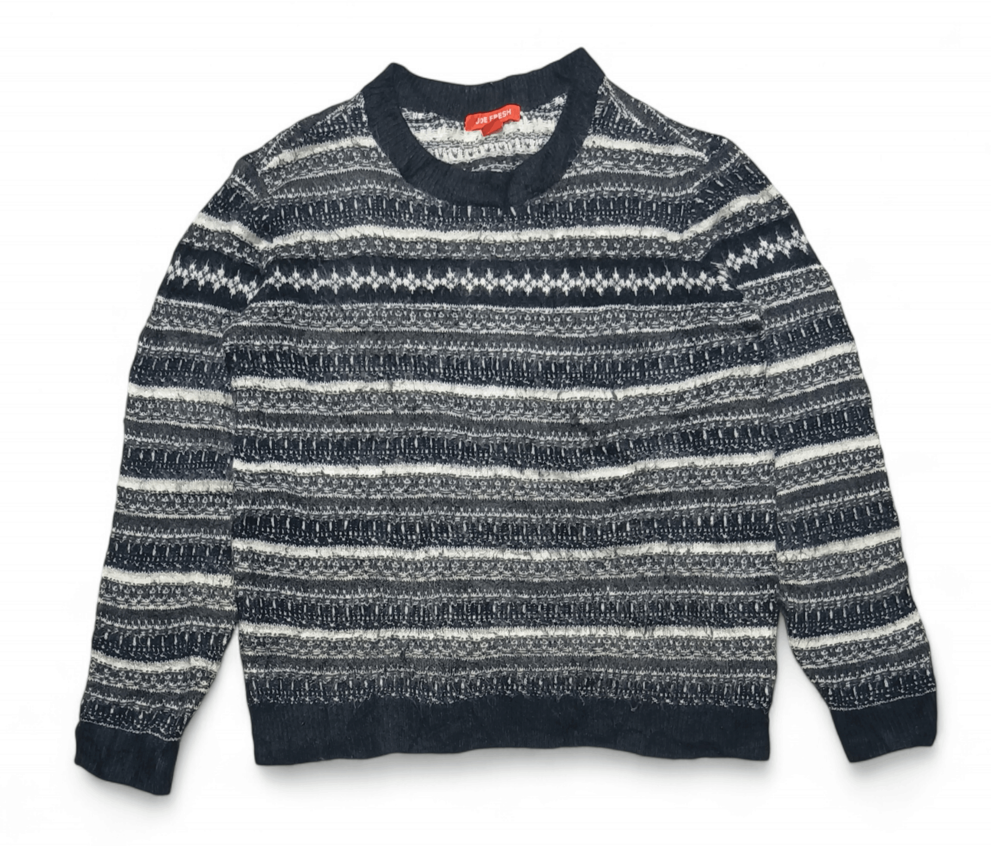 Joe Freshgoods Vintage 90s JOE FRESH Ethnic Striped Motifs Knit Sweater Size US M / EU 48-50 / 2 - 2 Thumbnail
