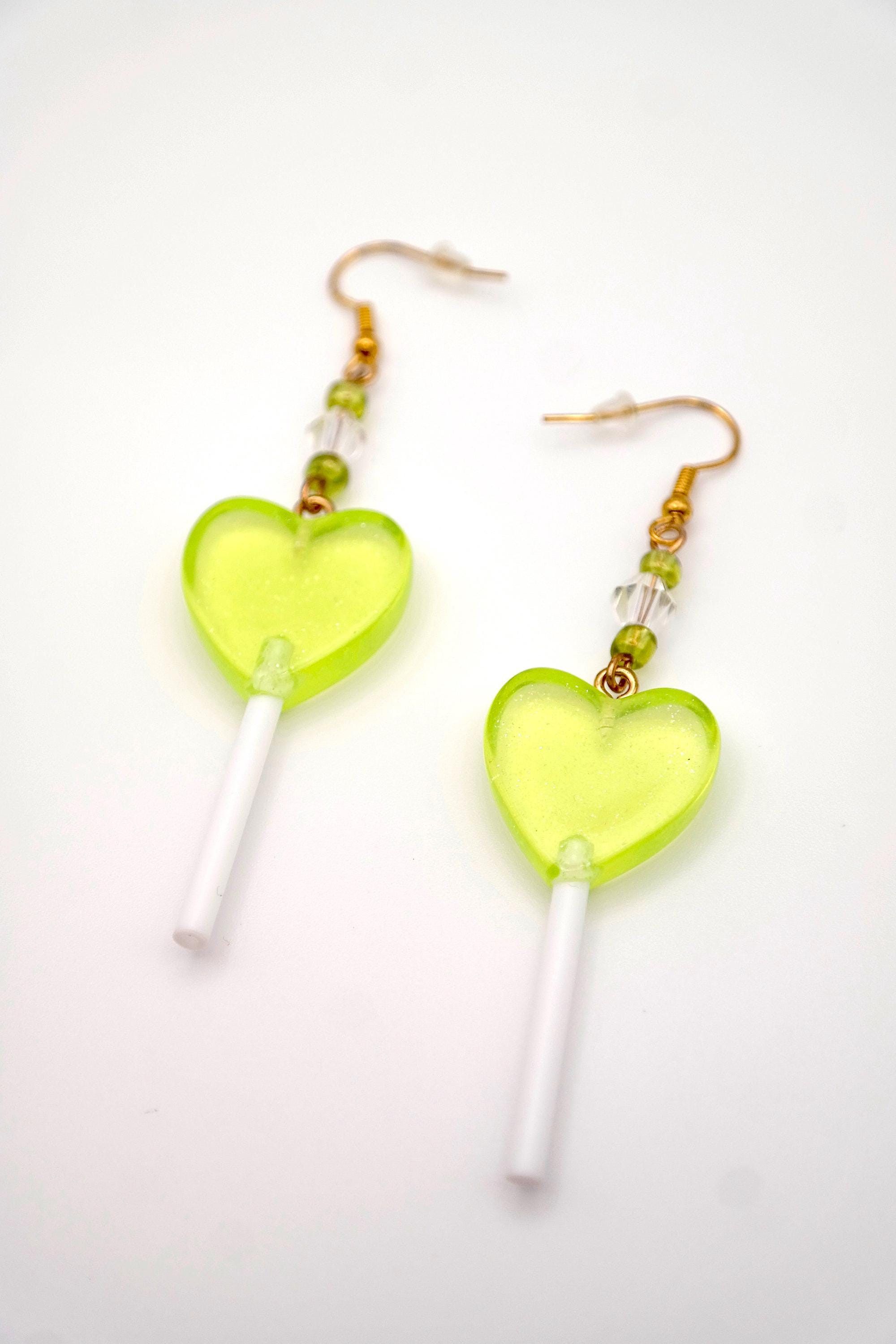 Handmade Heart Lollipop Earrings Size ONE SIZE - 9 Thumbnail