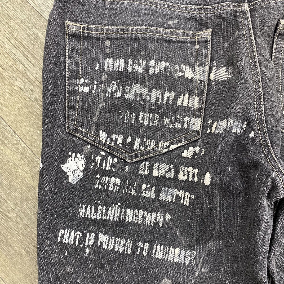 Other 2000s Ba-tsu Studio Distressed Cross Punk Flared Jeans Size US 30 / EU 46 - 15 Thumbnail