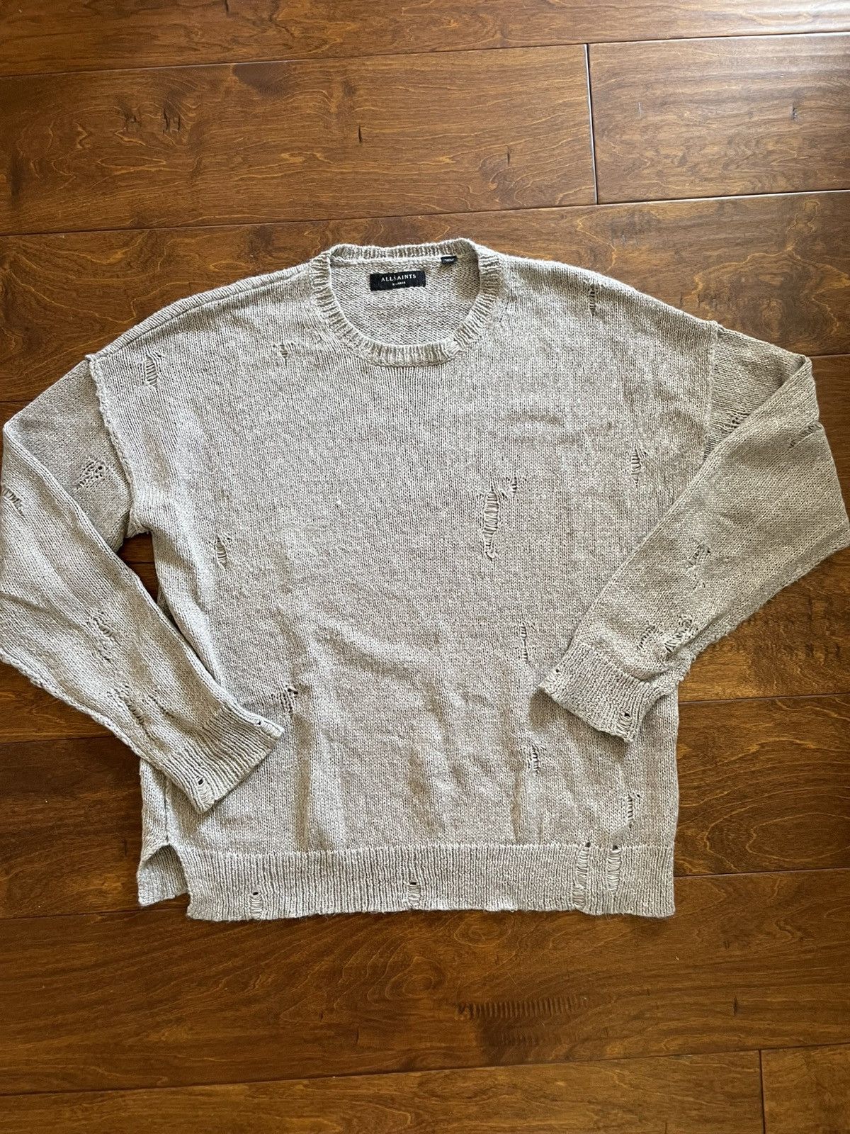 Allsaints Allsaints Destroyed Crew Sweater Size US XL / EU 56 / 4 - 1 Thumbnail