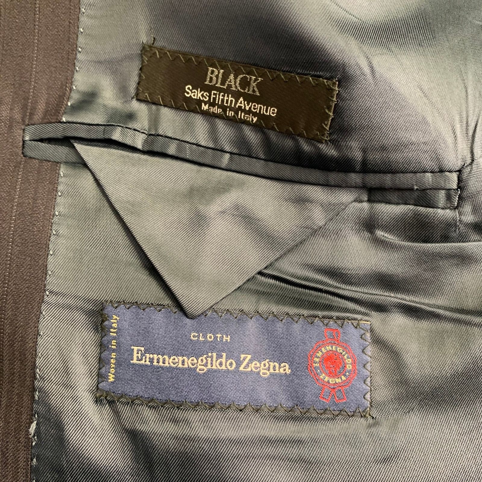 Ermenegildo Zegna Size 46 Navy Textured Stripe Wool Silk Slim Fit Sport Coat Size 46R - 5 Thumbnail