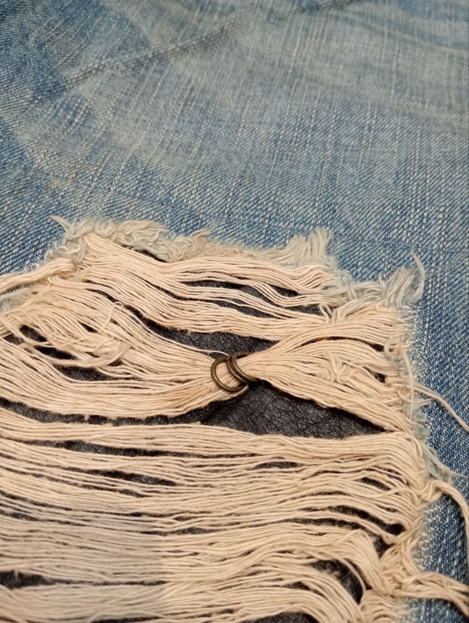 BUFFALO BOBS BUFFALO JEANS JAPAN HAGI MIX LEATHER FLARED DENIM PANTS Size US 30 / EU 46 - 21 Thumbnail