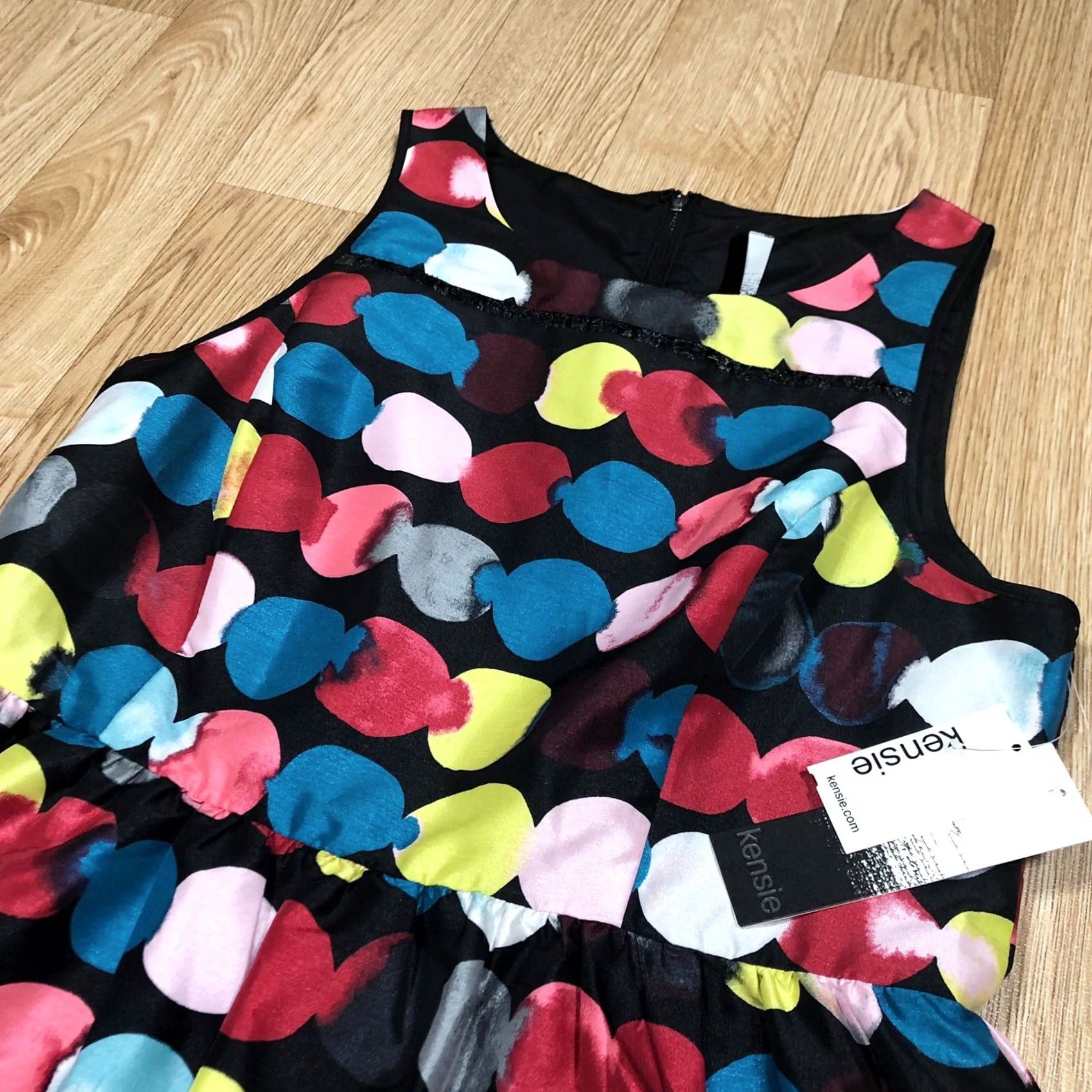 Vintage Kensie Dress Spotted A-Line Sleeveless BNWT Colourful L Women’s Large Multicoloured Polka Dot Knee Length Size L / US 10 / IT 46 - 3 Thumbnail