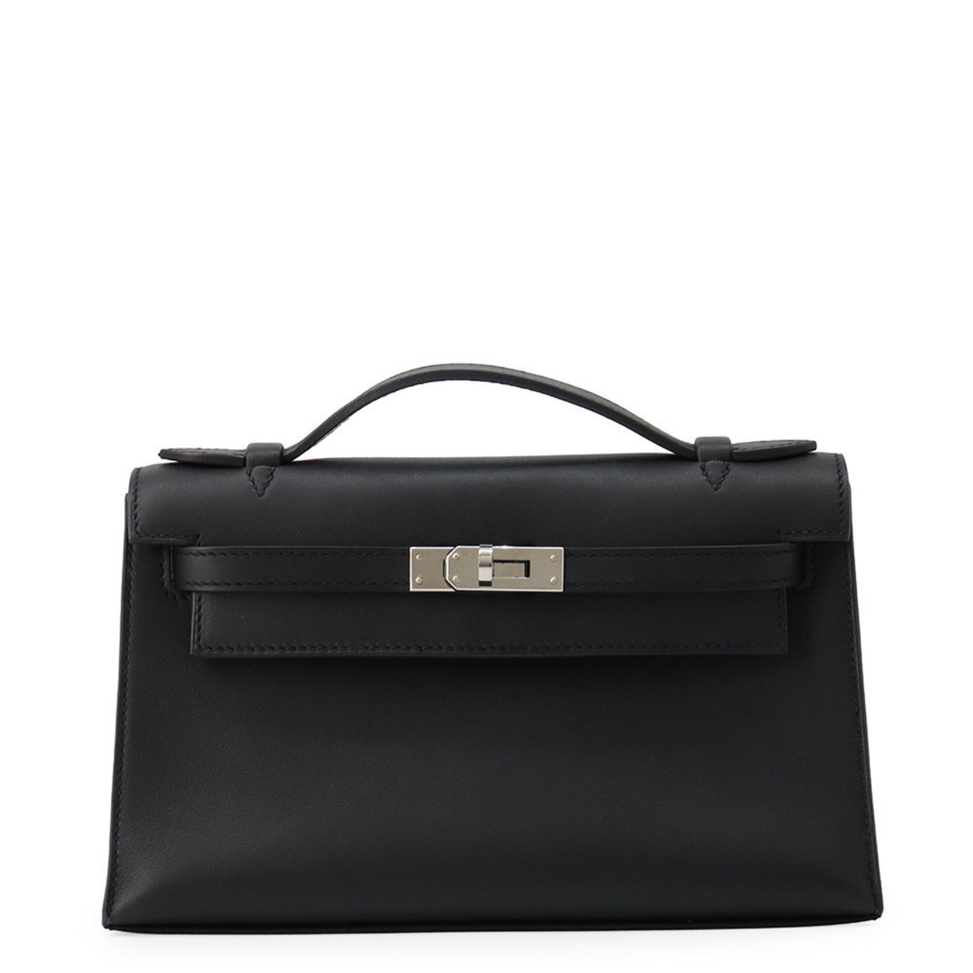 Hermes Hermes handbag, Pochette Kelly, black Swift leather, U stamp, HERMES, black, women's, HERMES Size ONE SIZE - 1 Thumbnail