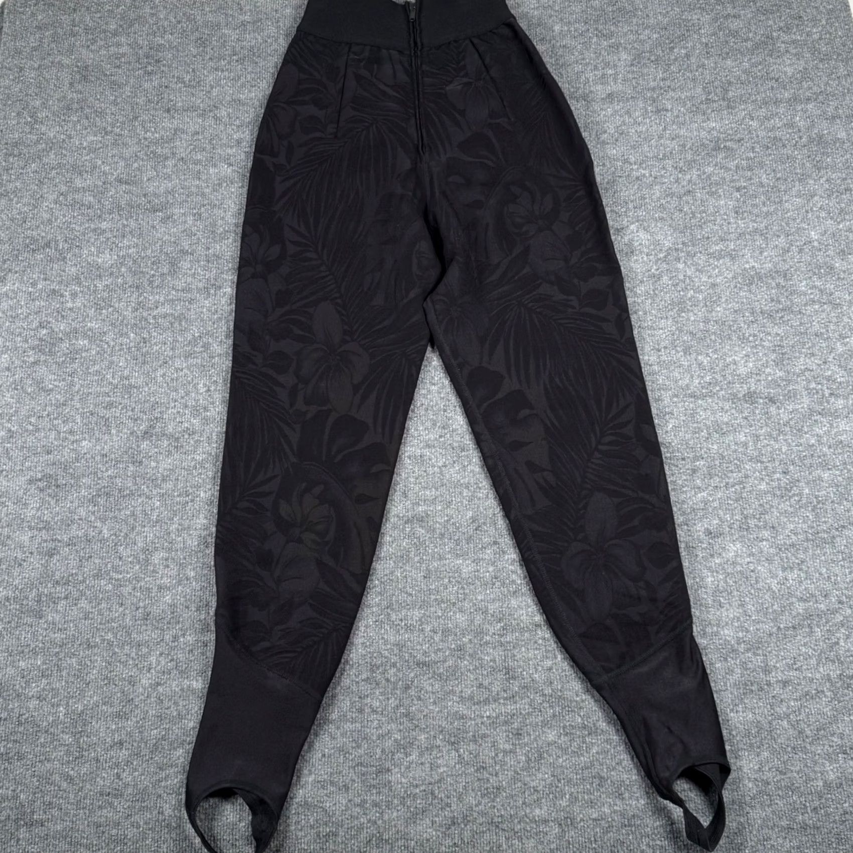 Vintage VINTAGE Hot Chillys Ski Pants Women MEDIUM Black Floral Palm Winter Wool Nylon Stirrup Retro 80s 90s Skiing Snowboarding Athletic Size 32" / US 10 / IT 46 - 4 Thumbnail