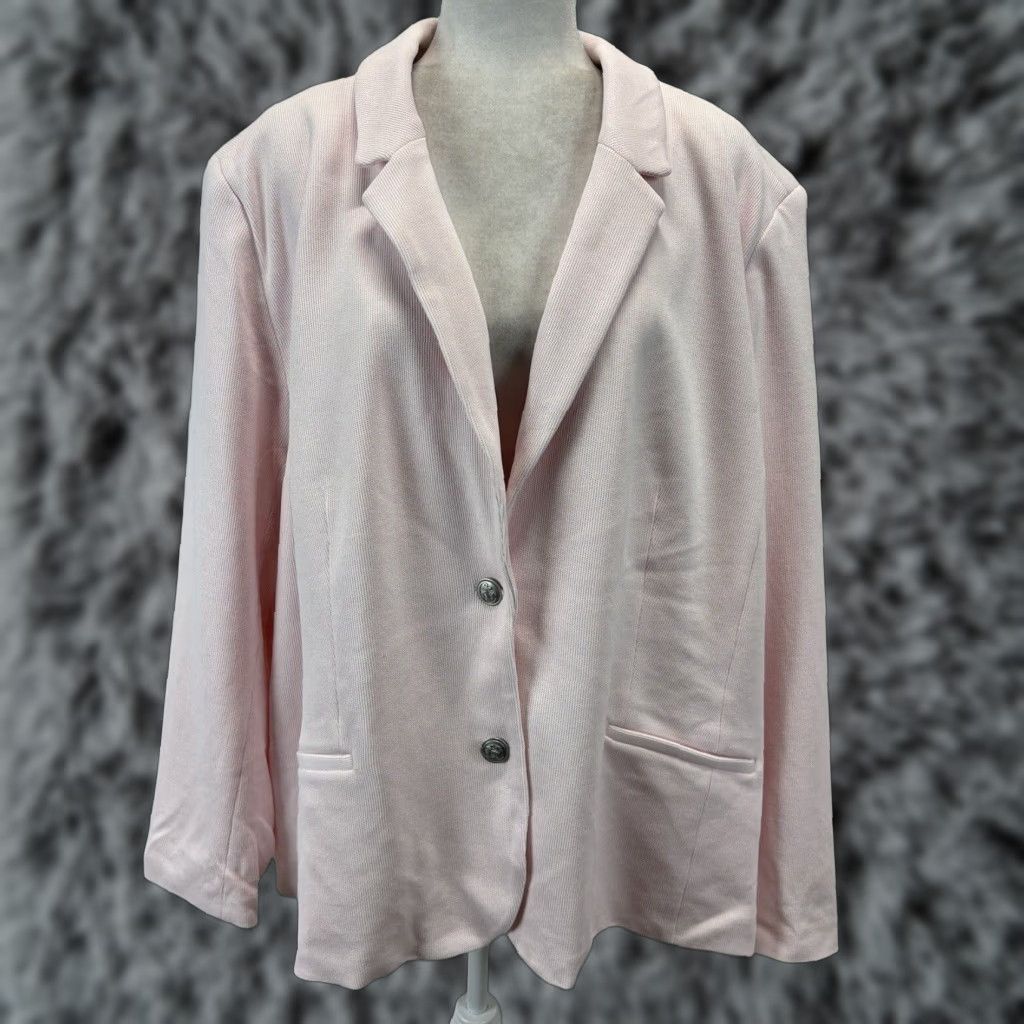 Talbots Talbots Women's Plus Size 26W Pink Cotton Blazer Jacket Lined Business Career Formal Women Size 4XL / US 24-26 - 1 Thumbnail