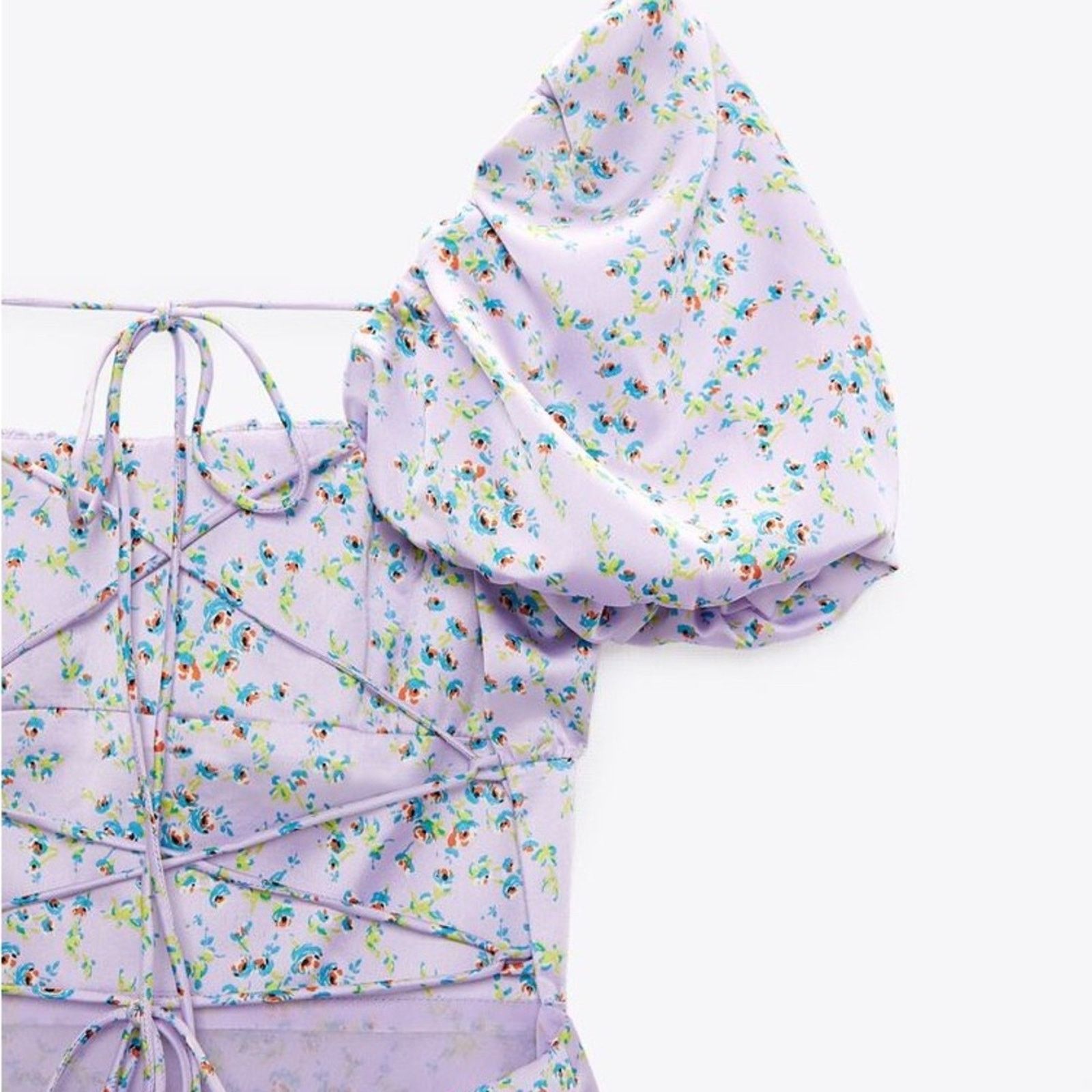 Zara ZARA BLOGGER FAVORITE SATIN EFFECT PRINT DRESS MAUVE Size XS / US 0-2 / IT 36-38 - 13 Thumbnail