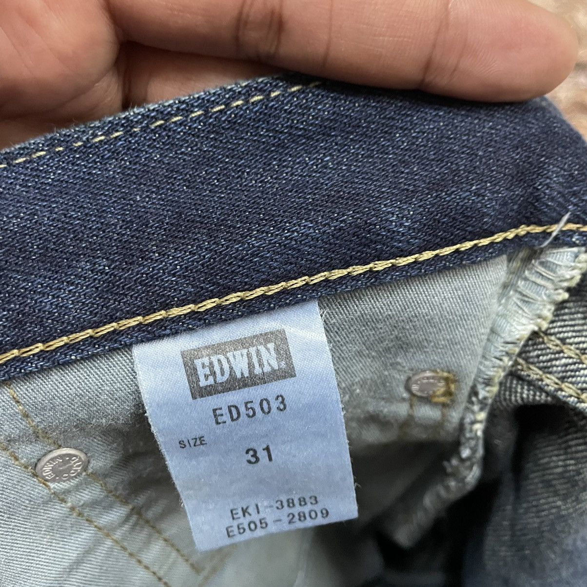 Edwin 🔥Vintage Edwin 503 Stoned Washed Distress Denim Jeans Size US 33 - 12 Thumbnail