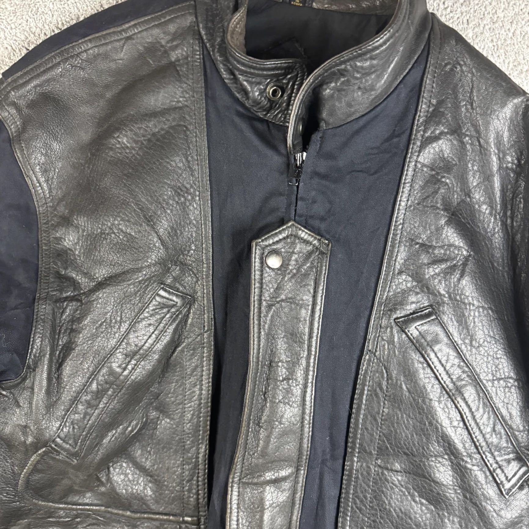 Vintage Vintage Lakeland Coat Mens 42 Black Leather Canvas Insulated Outdoor Pockets Size US XS / EU 42 / 0 - 7 Thumbnail