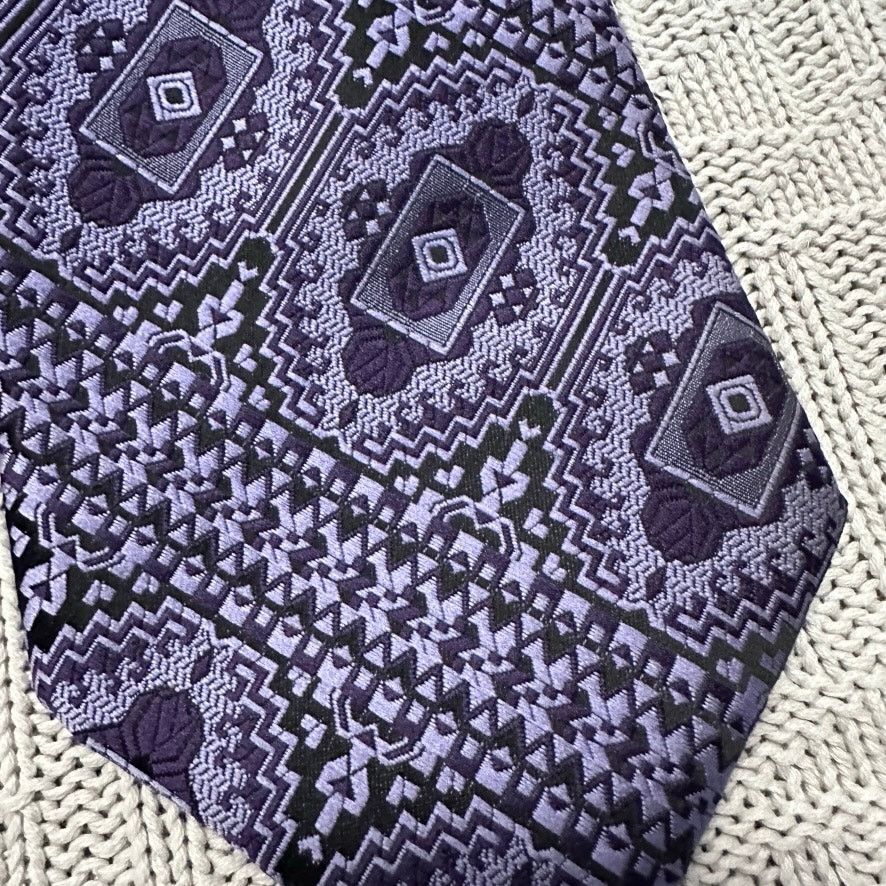 Oleg Cassini Vintage Oleg Cassini mens purple geometric pattern tie Size ONE SIZE - 2 Thumbnail