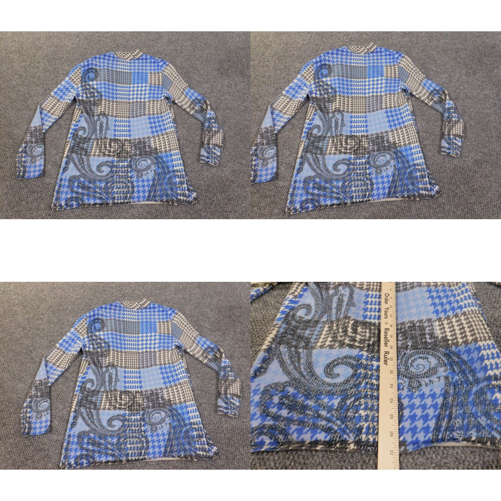 Talbots Talbots Sweater Cardigan Womens S Blue Wool Geometric Knit Geometric Vintage No Size S / US 4 / IT 40 - 8 Thumbnail