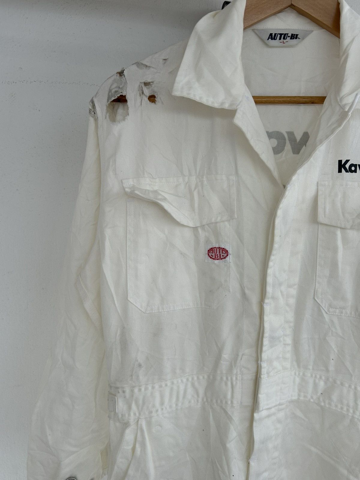 Japanese Brand Kawasaki Team Racing Japan Vintage White Coverall Size US 31 - 5 Thumbnail