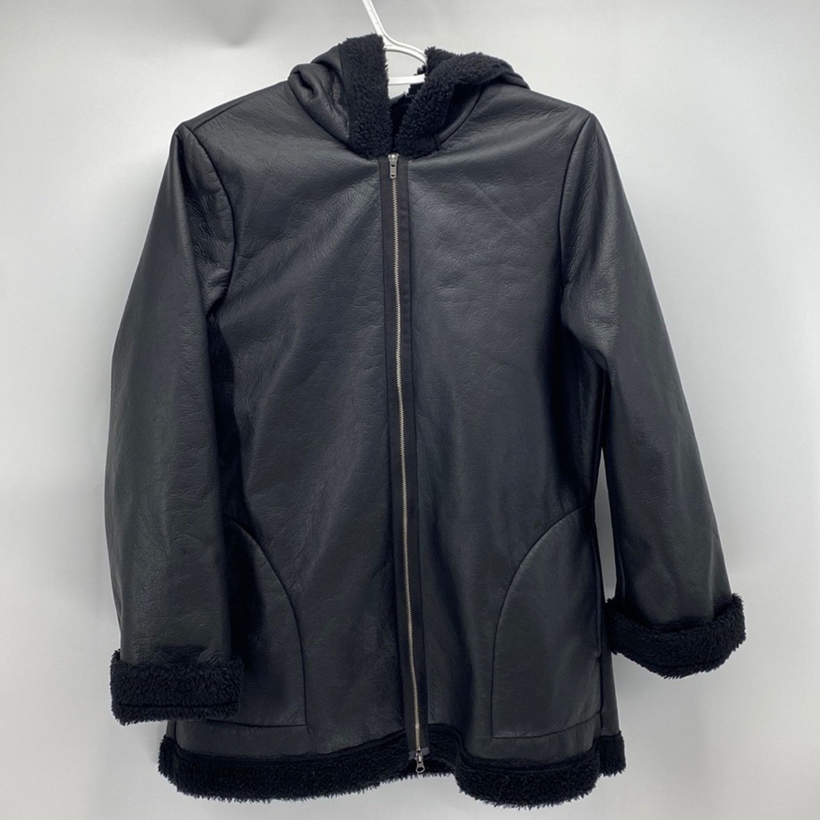 Bryn Walker Bryn Walker faux leather fleece lined hooded coat size S Size S / US 4 / IT 40 - 1 Thumbnail