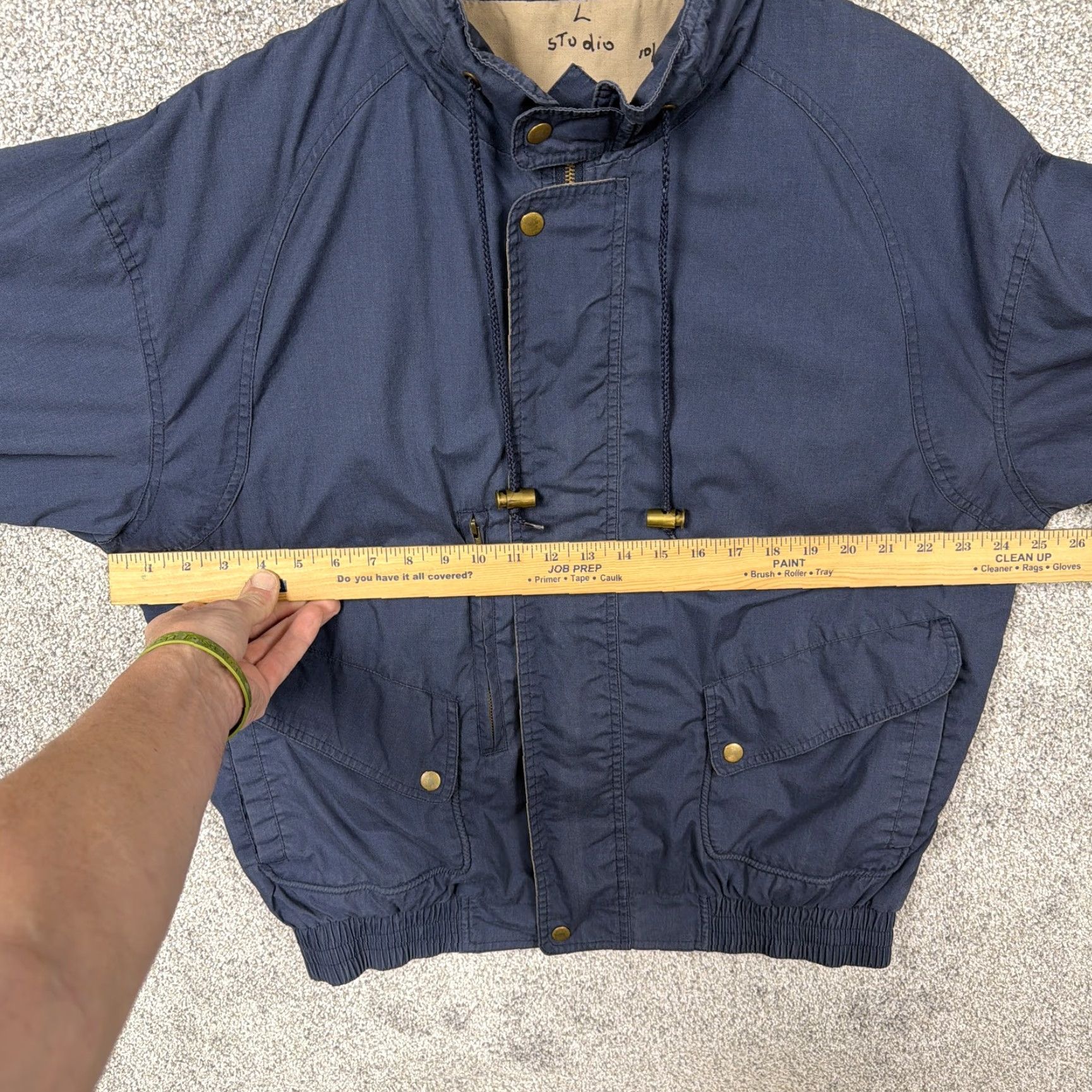 Vintage Vintage California Outerwear Jacket L Blue Bomber Canvas Pockets 00s Y2K Mens Regular Short | Stand-Up Collar | Zip Front | All Seasons Size US L / EU 52-54 / 3 - 3 Thumbnail