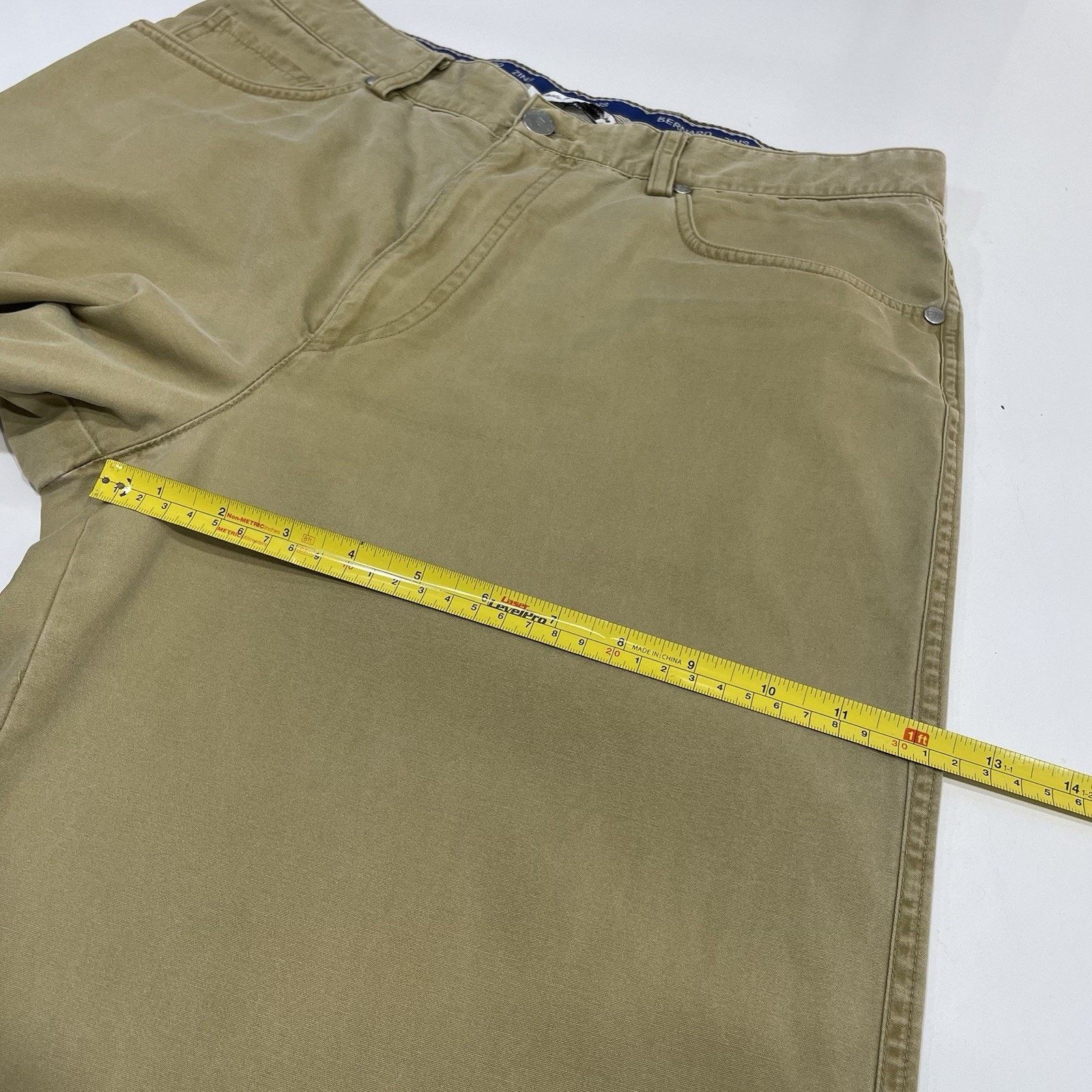 Harve Benard Bernard Zins France Cotton Khaki Pants Mens 32x29 Flat Front Size US 32 / EU 48 - 4 Thumbnail